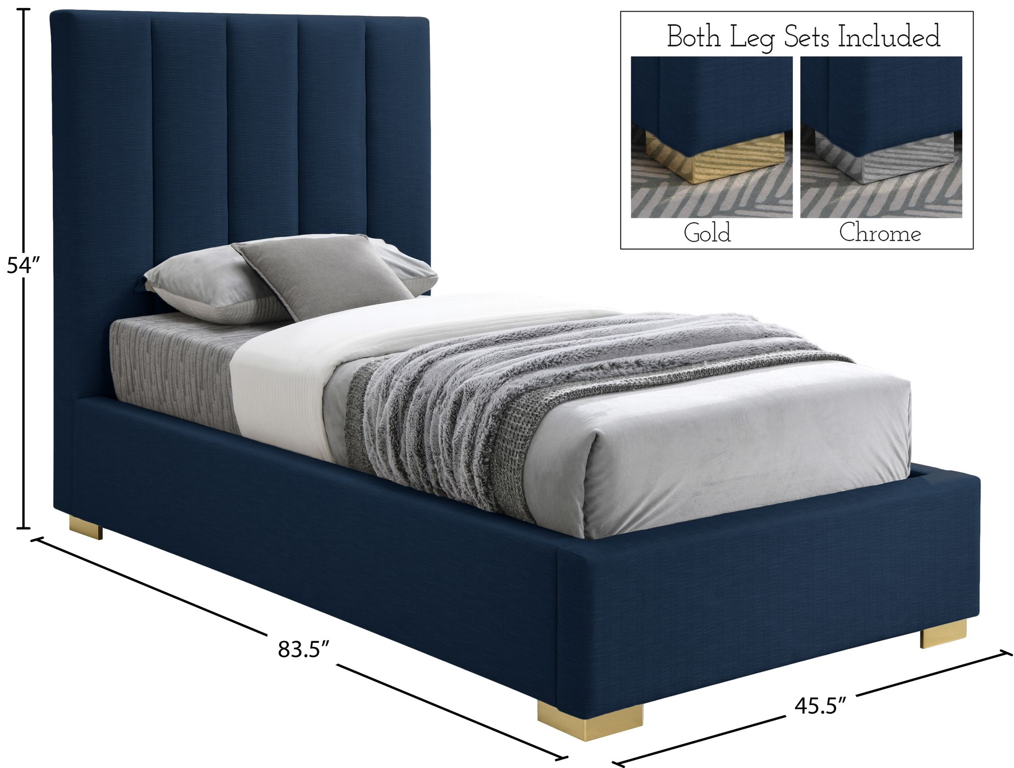 Pierce Linen Twin Size Bed