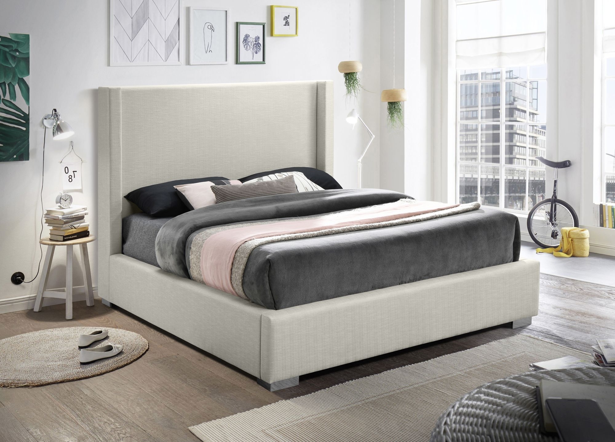Royce Linen Fabric Bed