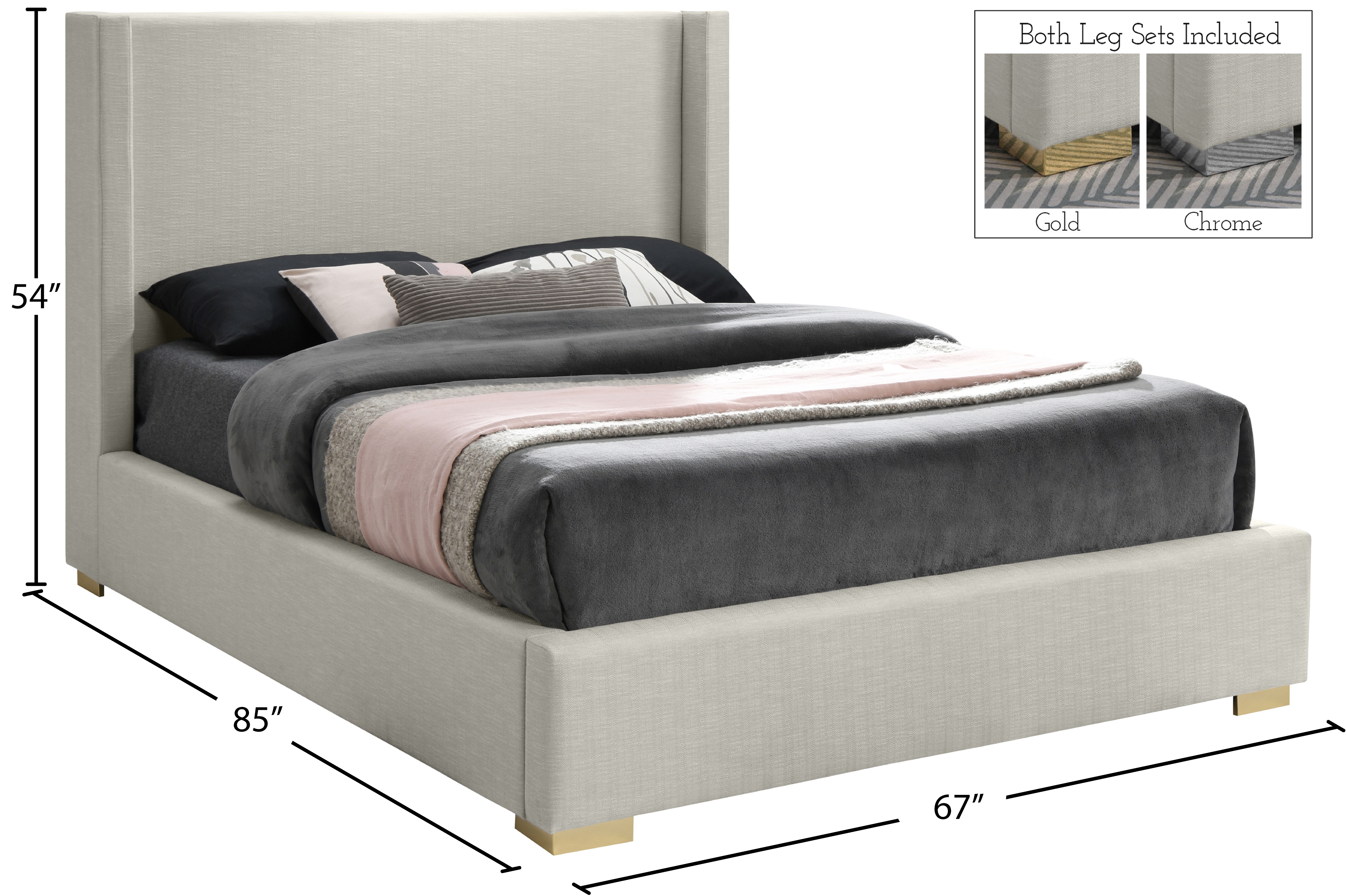 Royce Linen Fabric Bed