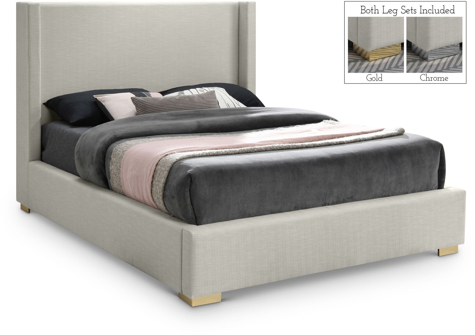Royce Linen Fabric Bed