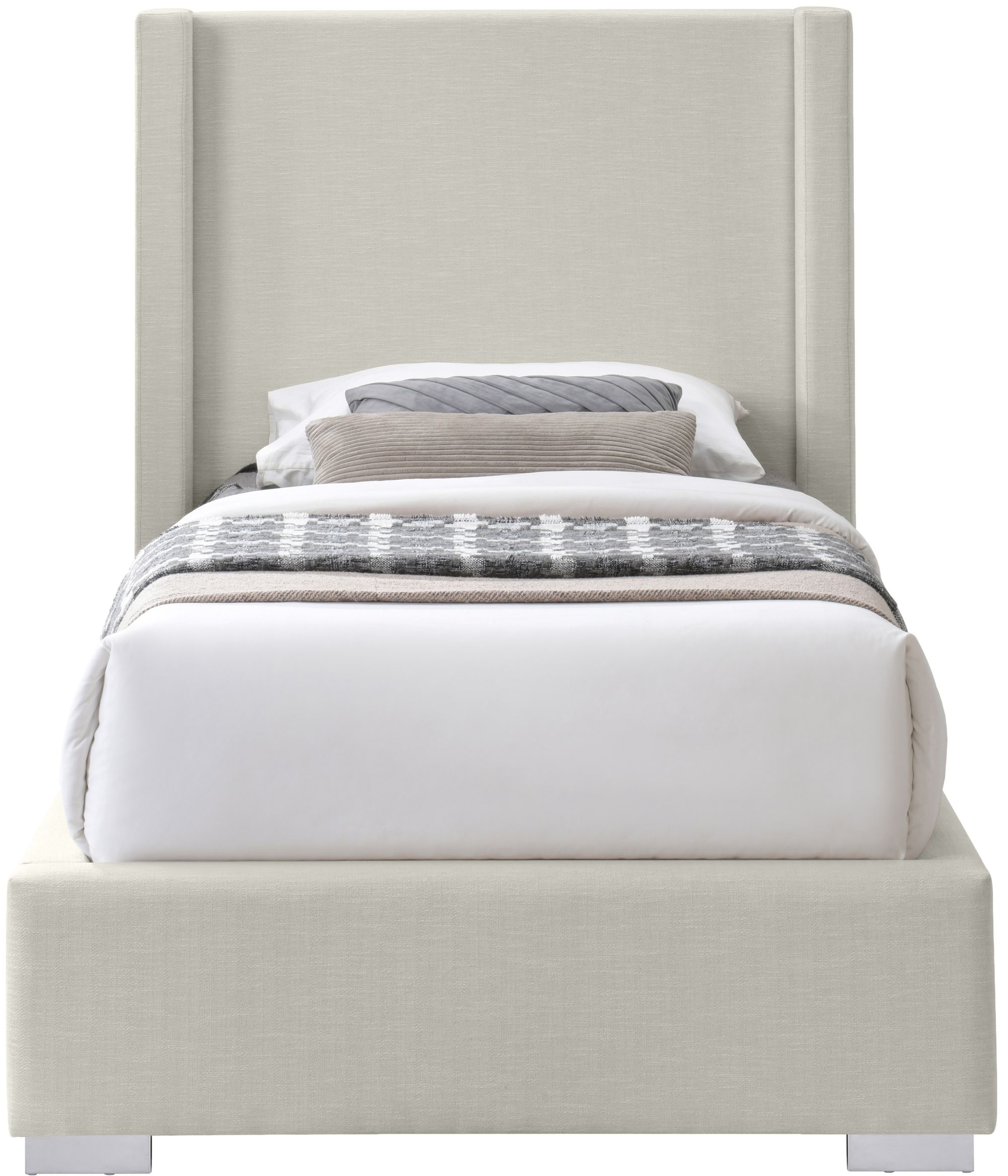 Royce Linen Fabric Twin Size Bed
