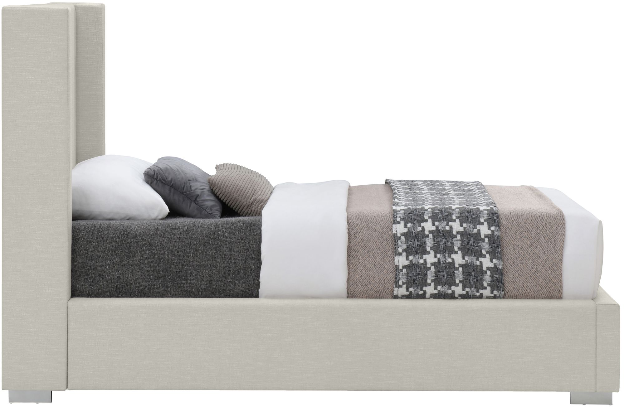 Royce Linen Fabric Twin Size Bed