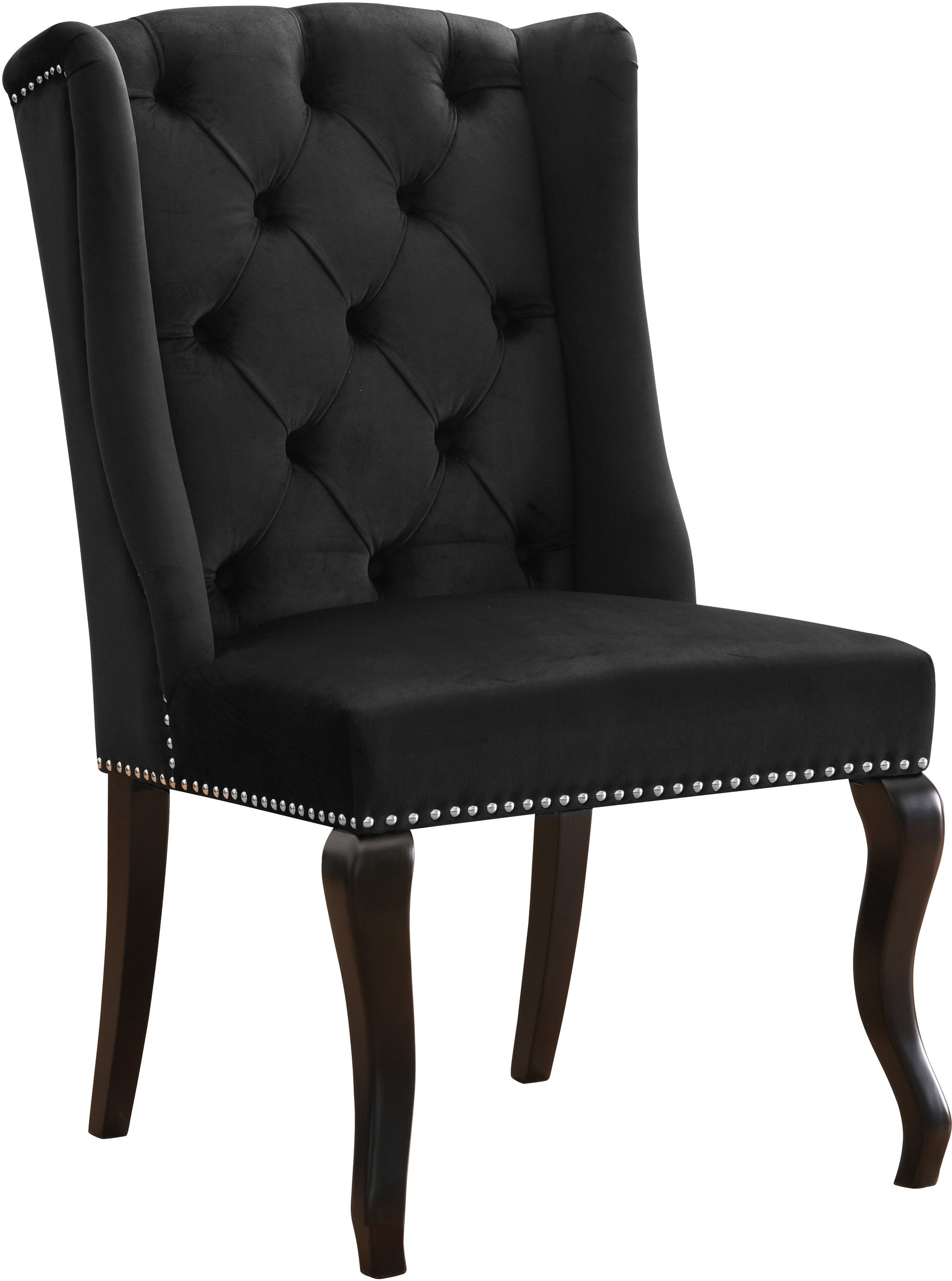 Suri Velvet Dining Chair with Espresso Wood Legs