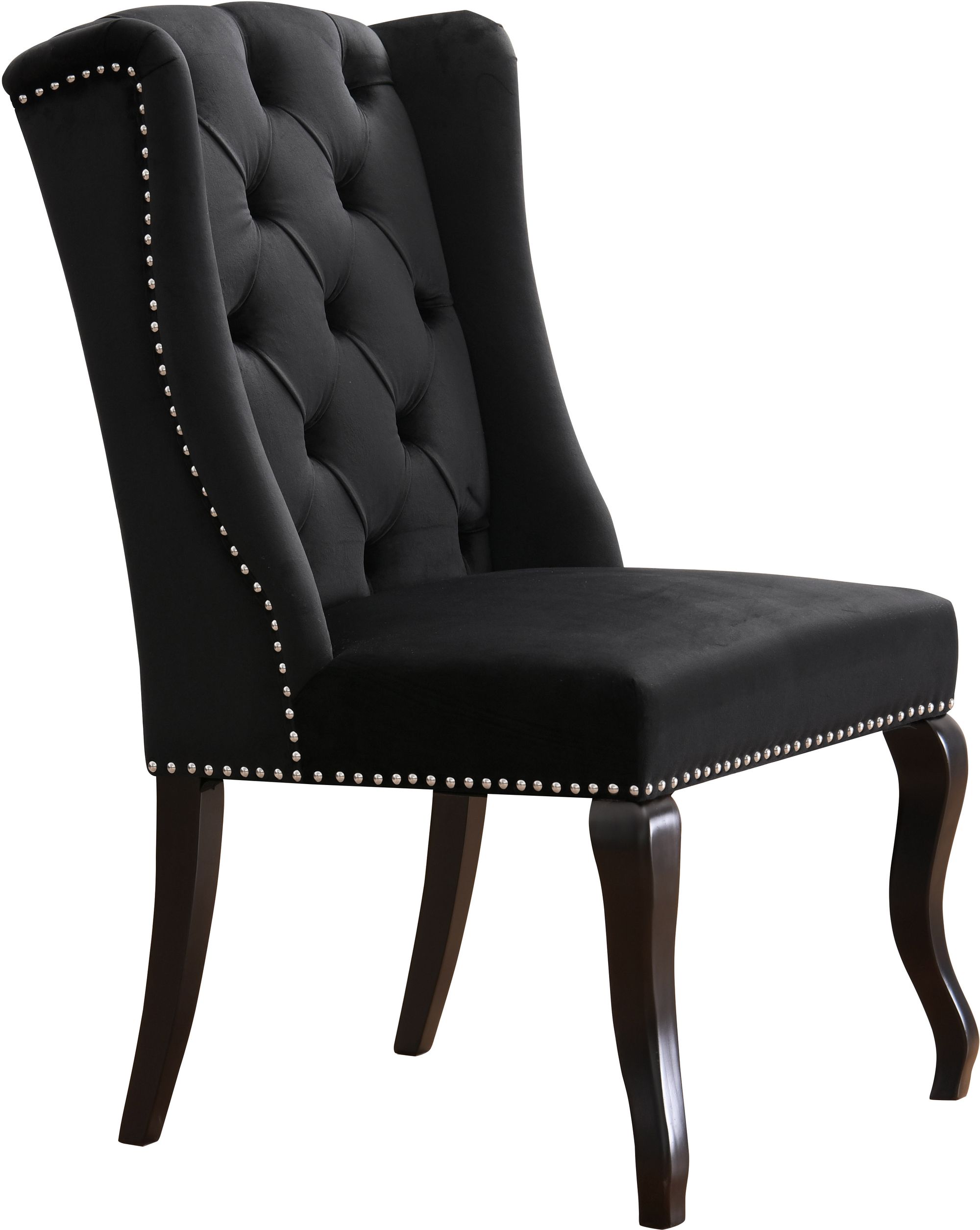 Suri Velvet Dining Chair with Espresso Wood Legs