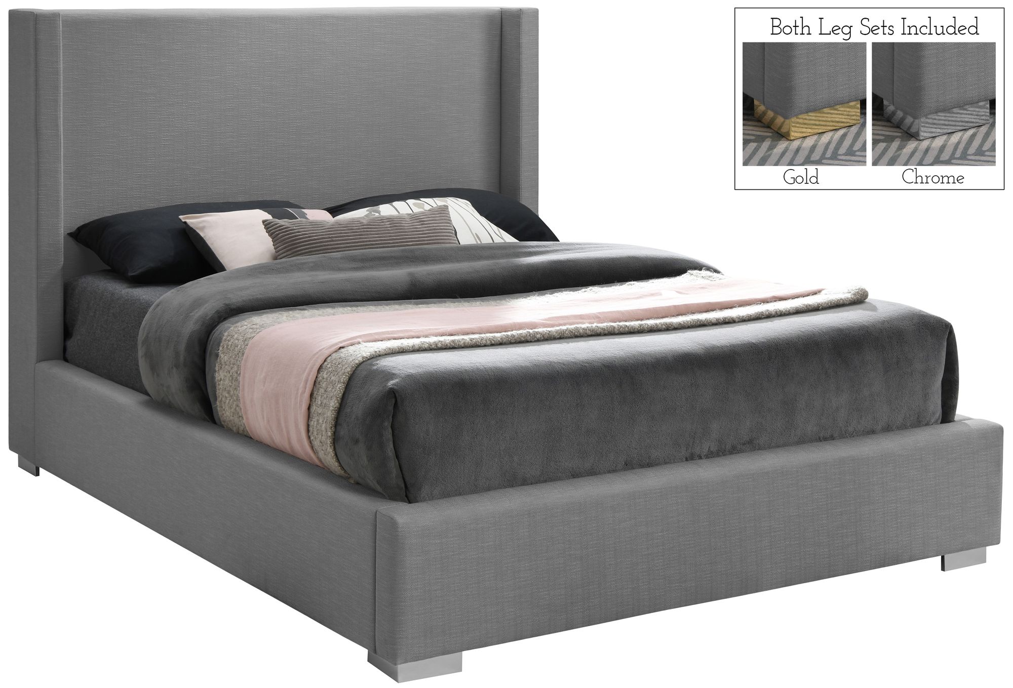 Royce Linen Fabric Full Size Bed