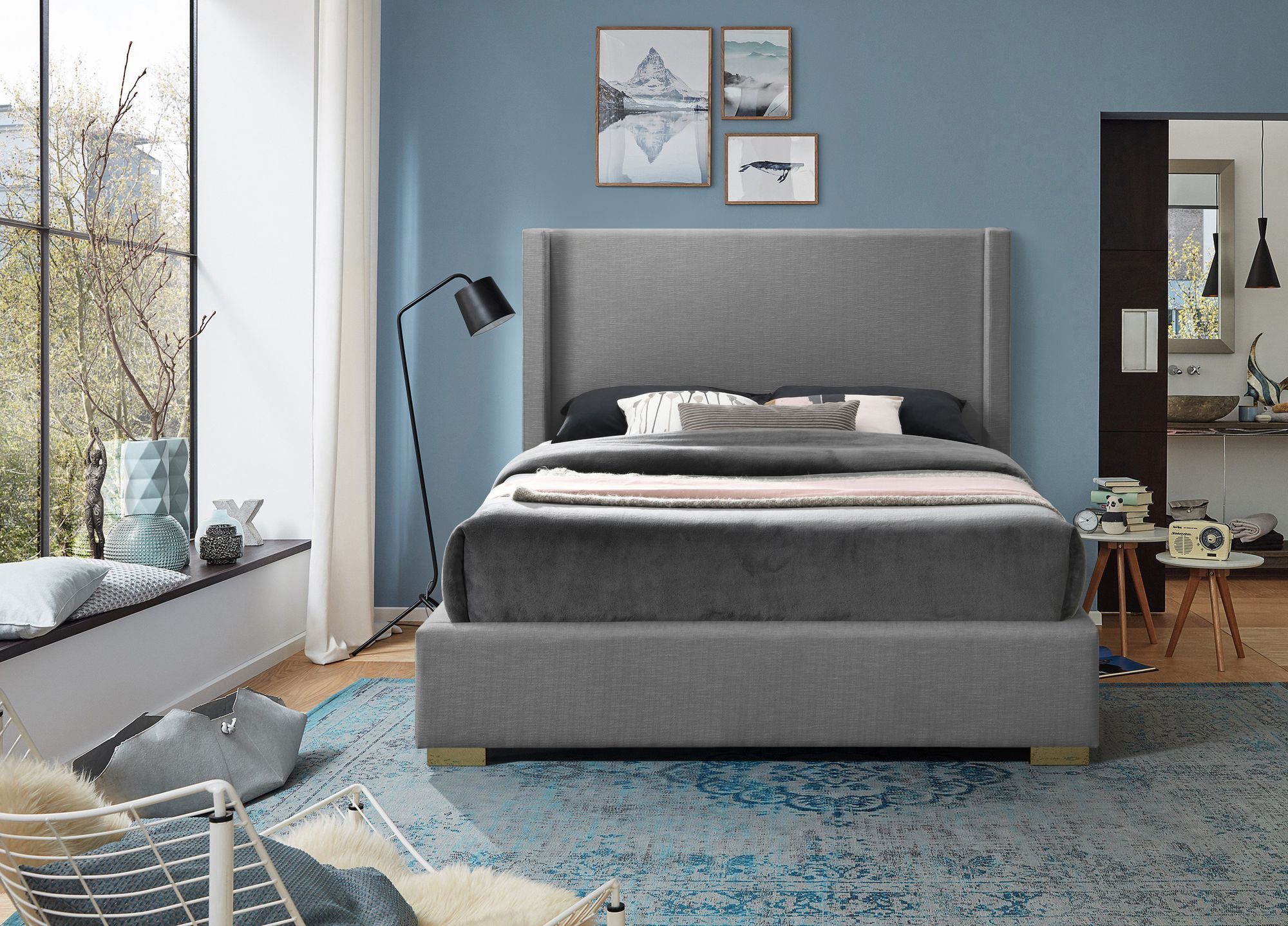 Royce Linen Fabric Full Size Bed