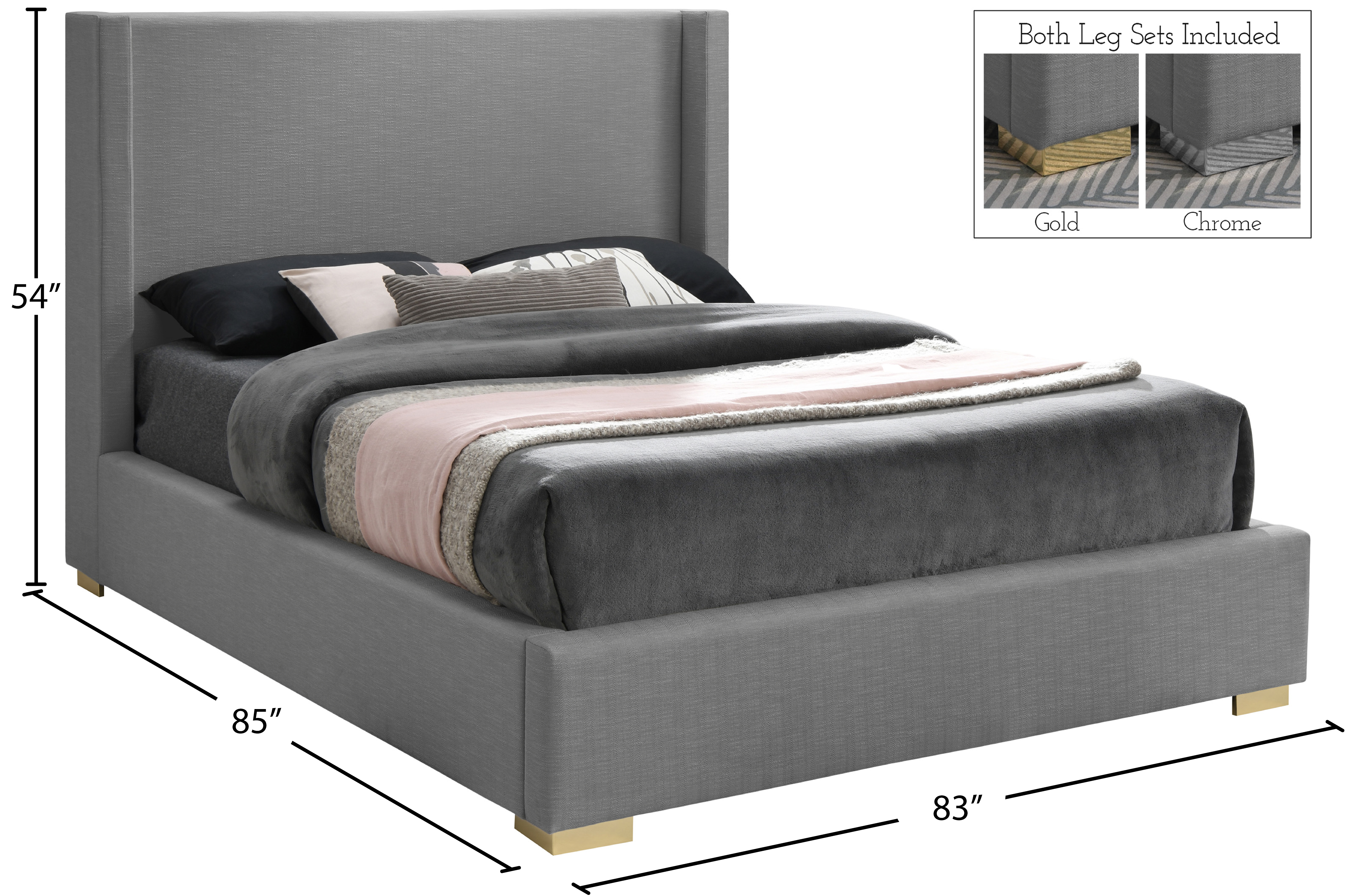 Royce Linen Fabric King Size Bed