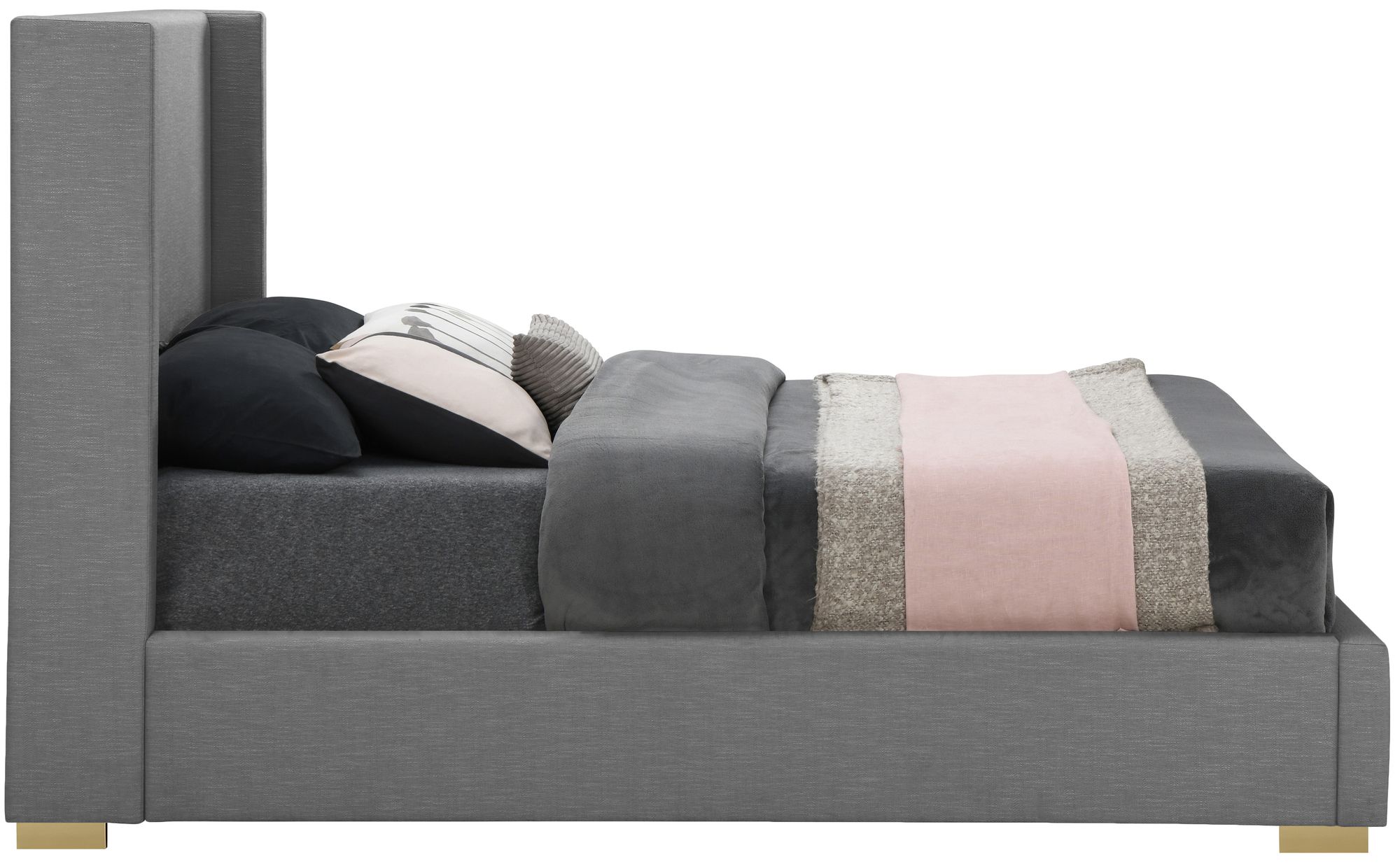 Royce Linen Fabric Queen Size Bed