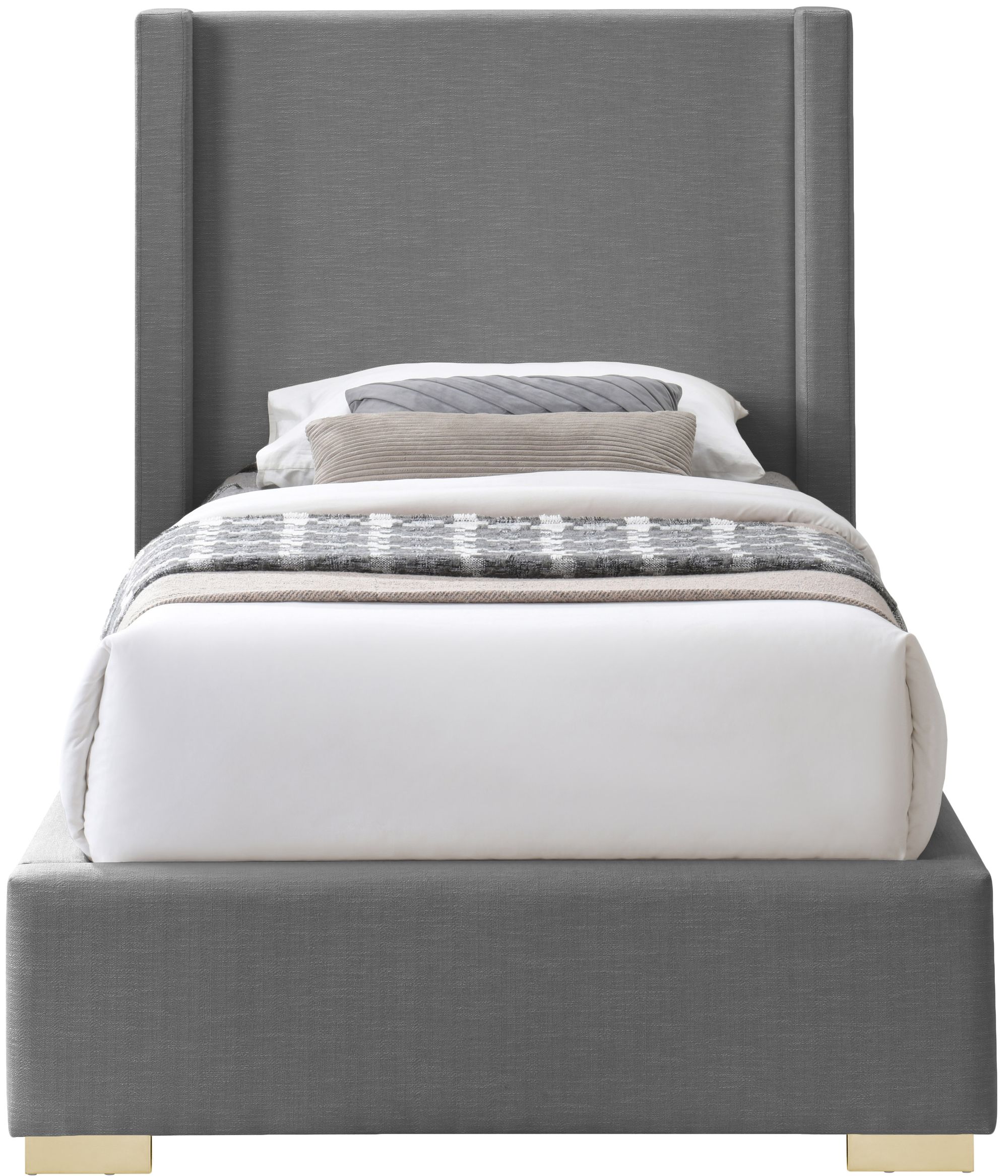 Royce Linen Fabric Twin Size Bed