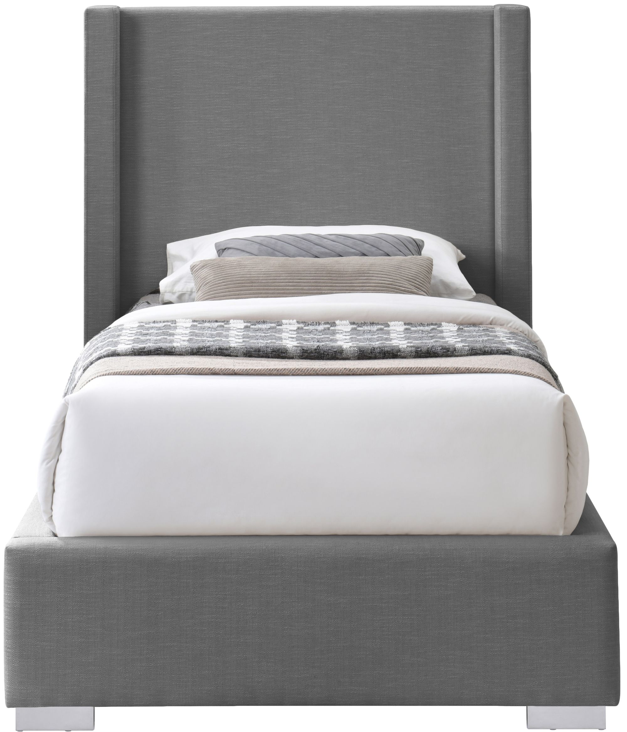 Royce Linen Fabric Twin Size Bed