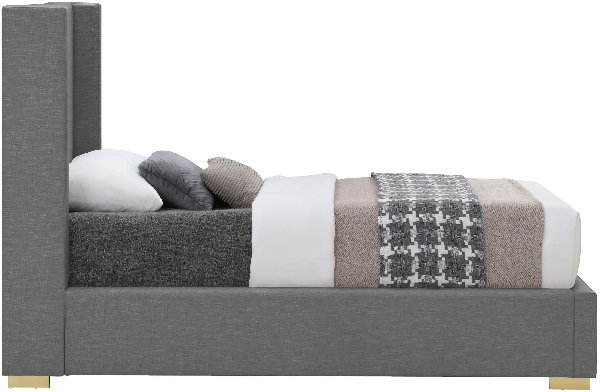 Royce Linen Fabric Twin Size Bed
