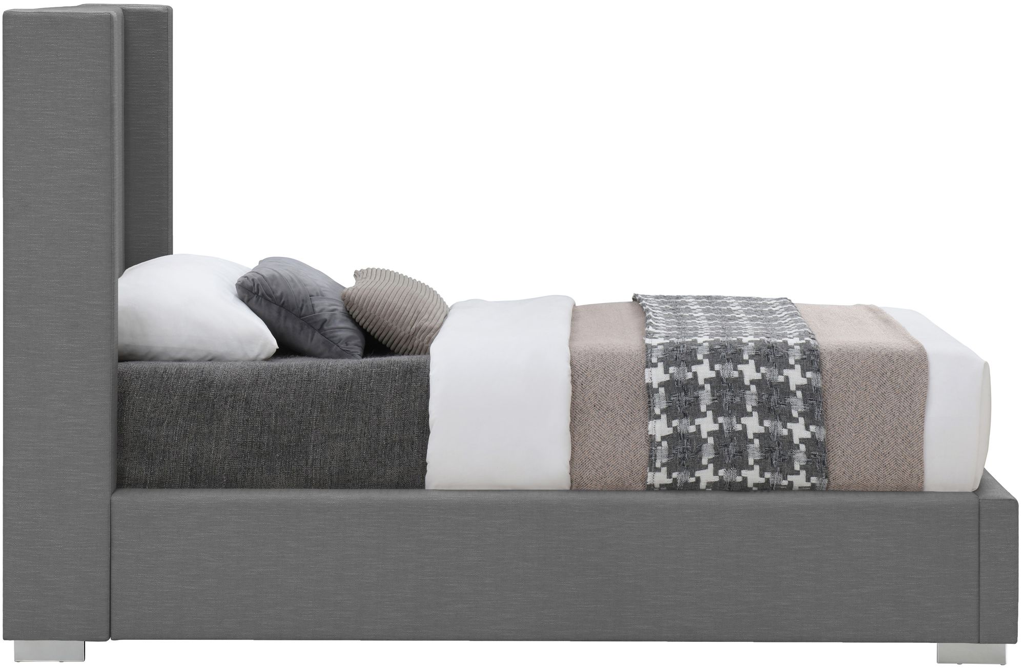 Royce Linen Fabric Twin Size Bed