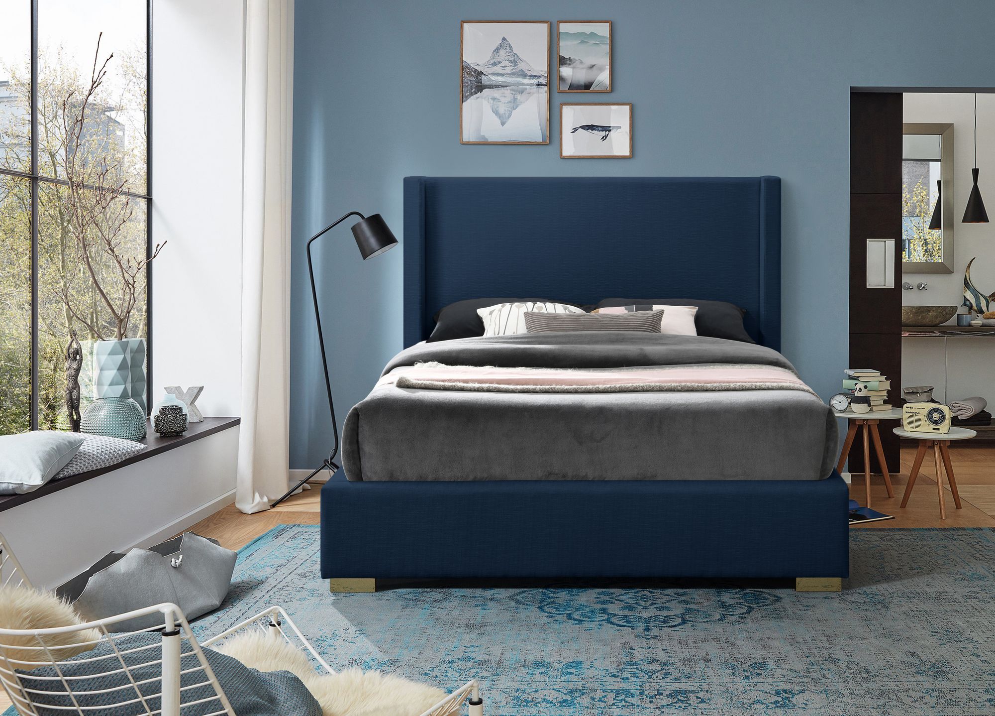 Royce Linen Fabric Full Size Bed