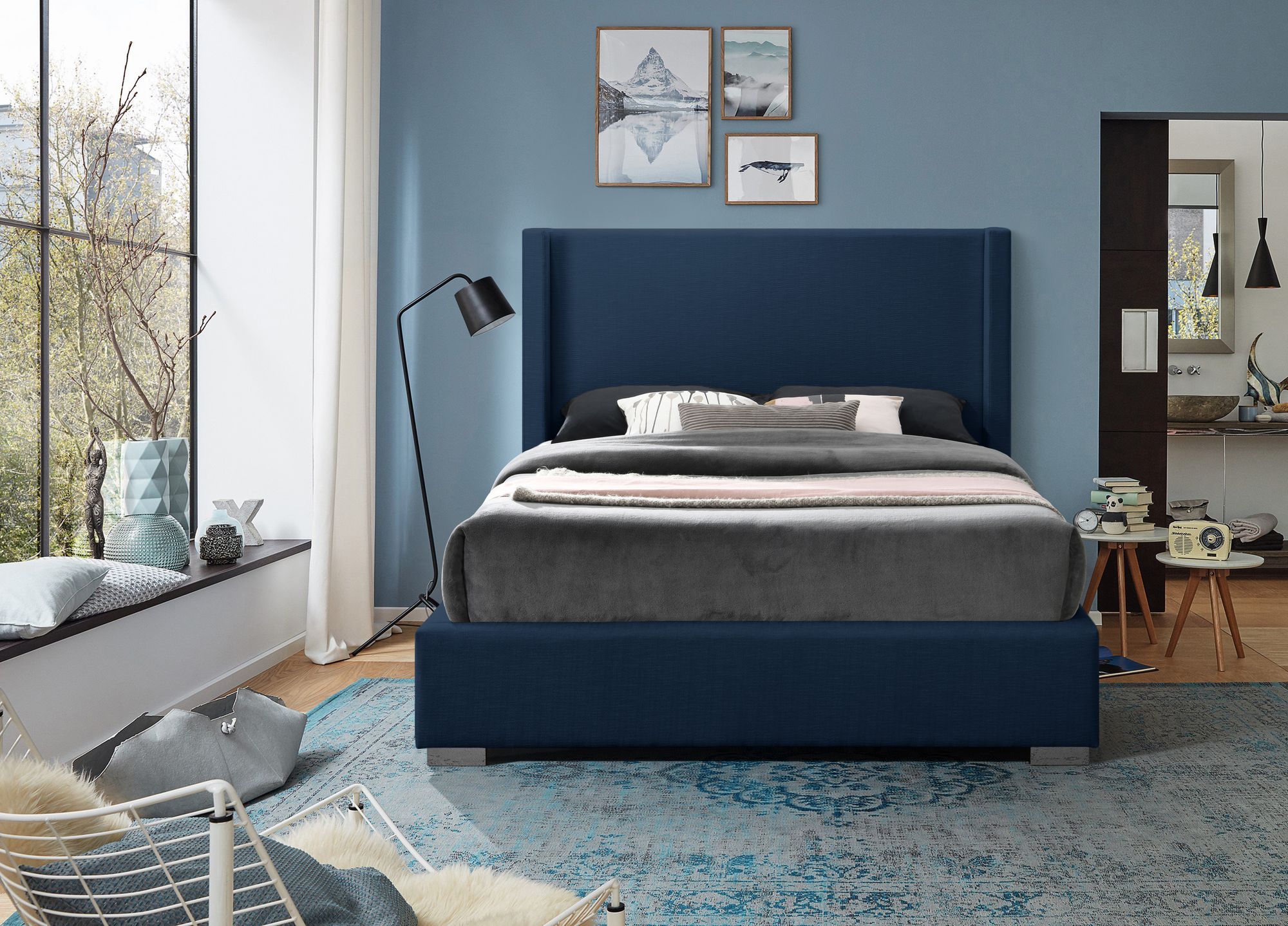 Royce Linen Fabric Full Size Bed