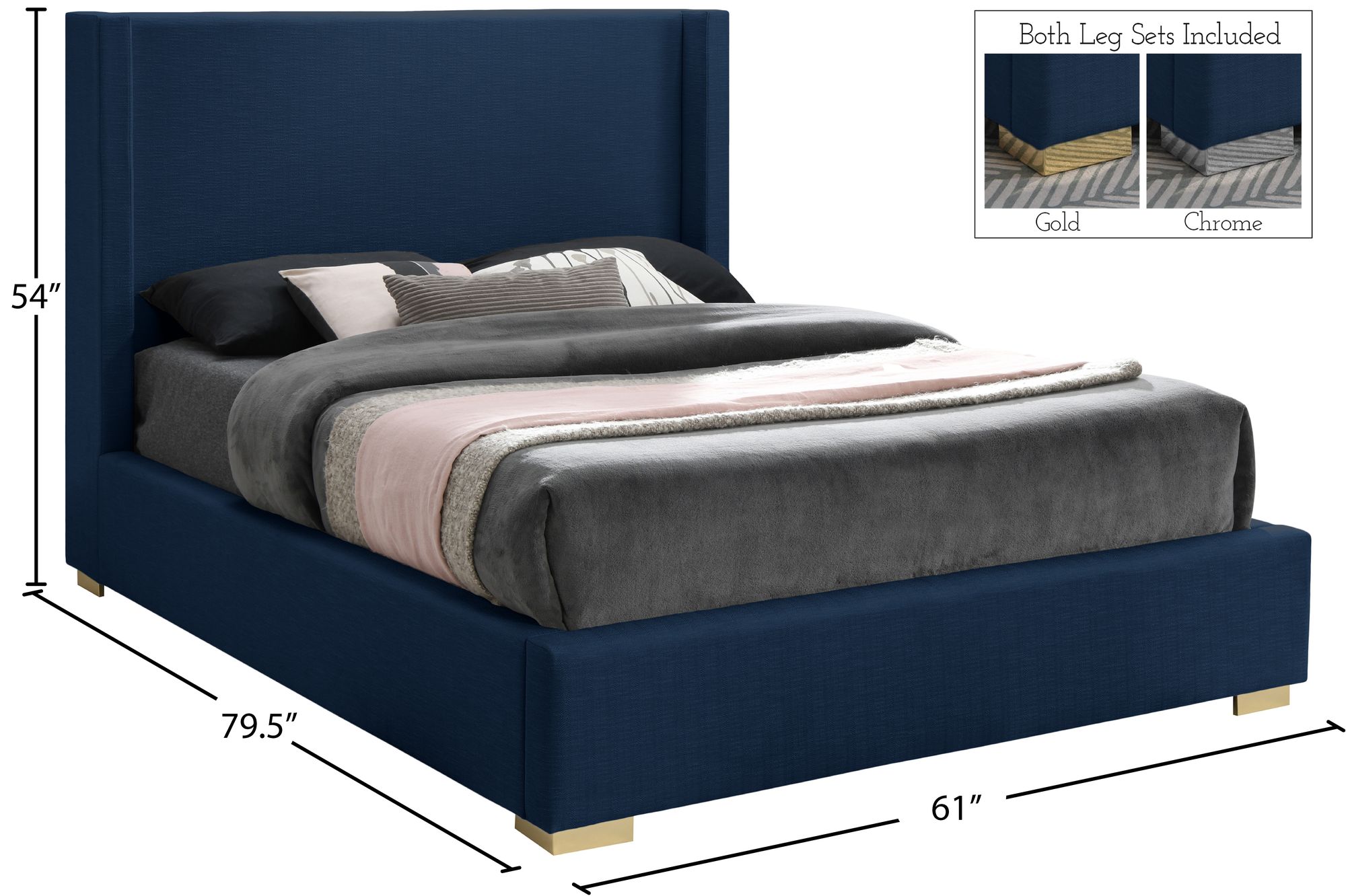 Royce Linen Fabric Full Size Bed