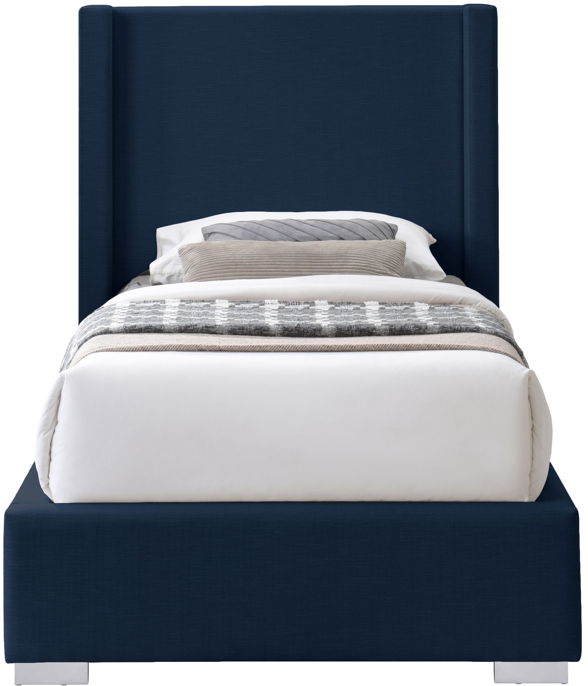 Royce Linen Fabric Twin Size Bed