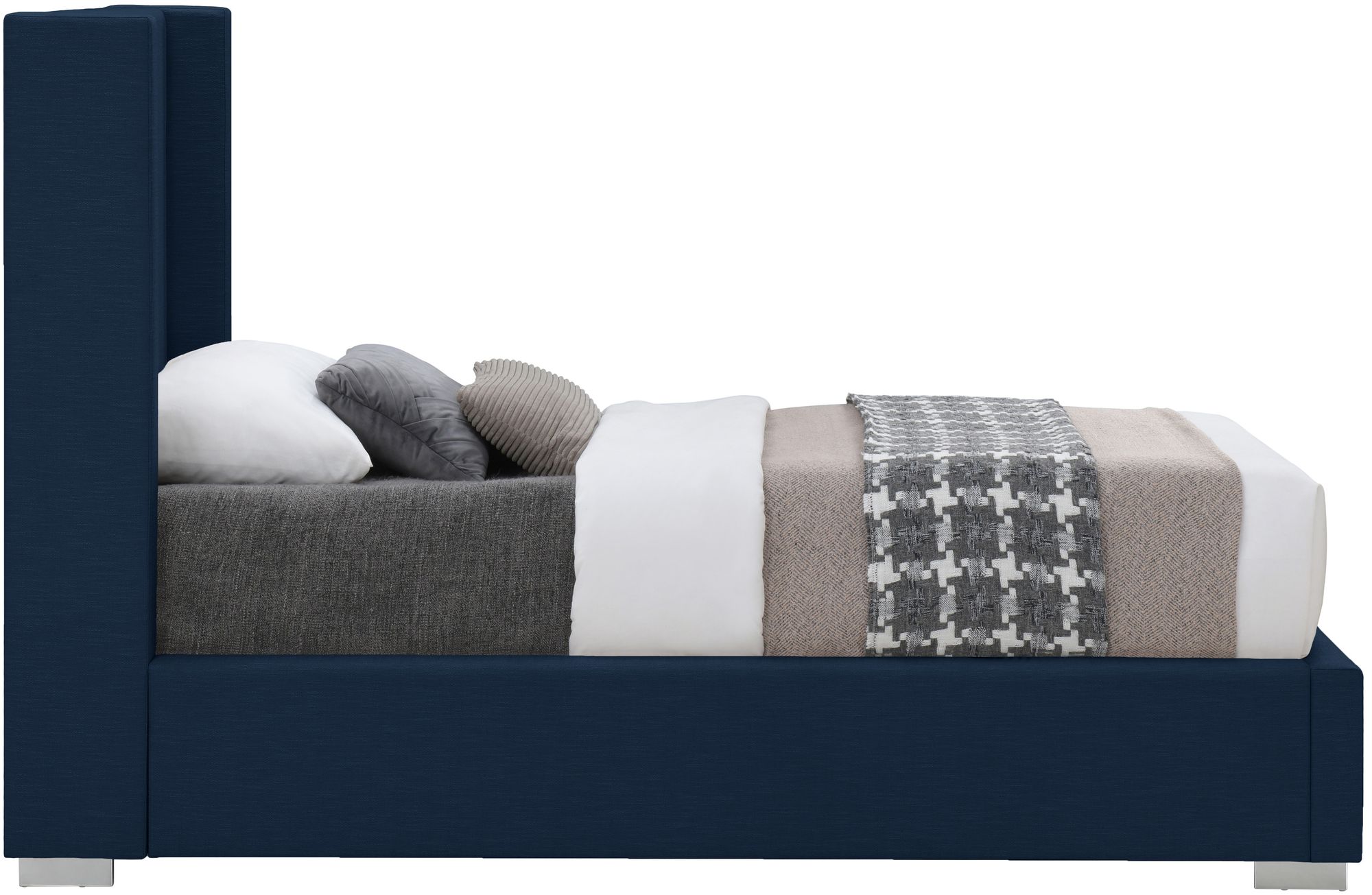 Royce Linen Fabric Twin Size Bed