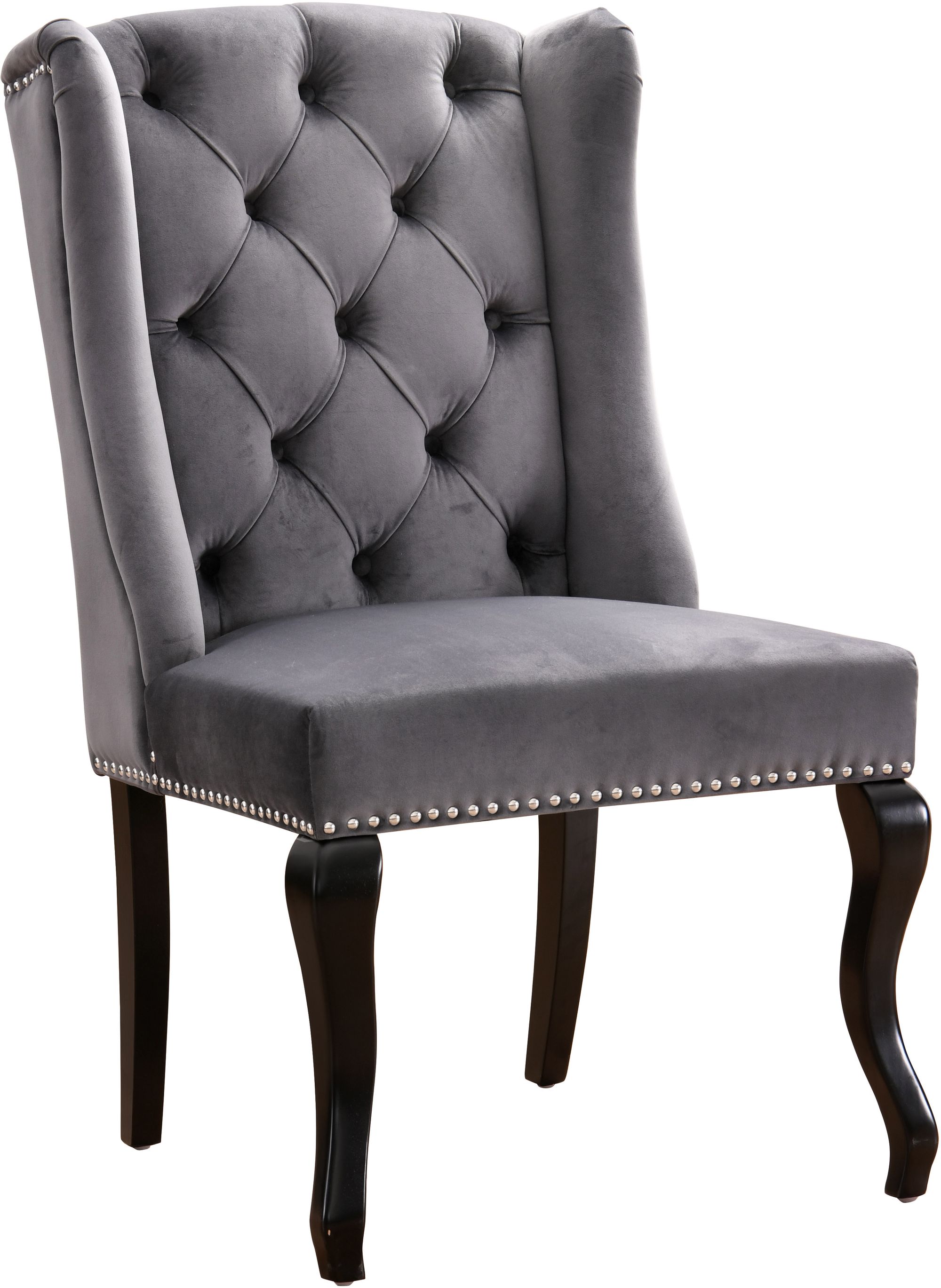 Suri Velvet Dining Chair with Espresso Wood Legs