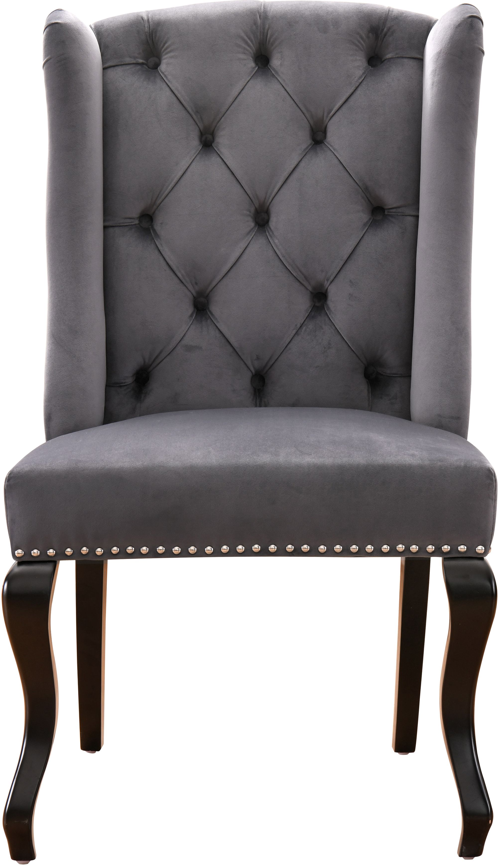 Suri Velvet Dining Chair with Espresso Wood Legs