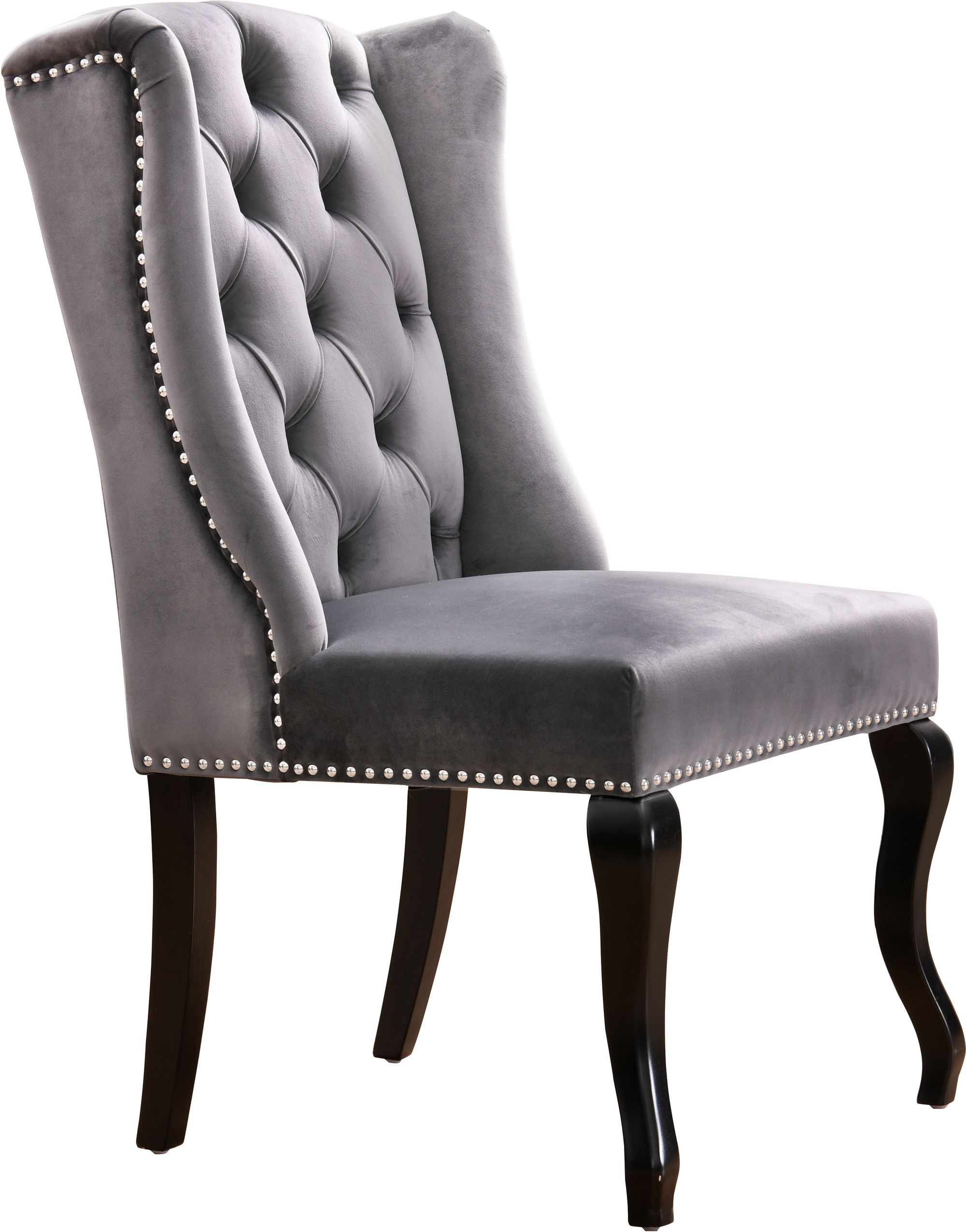 Suri Velvet Dining Chair with Espresso Wood Legs