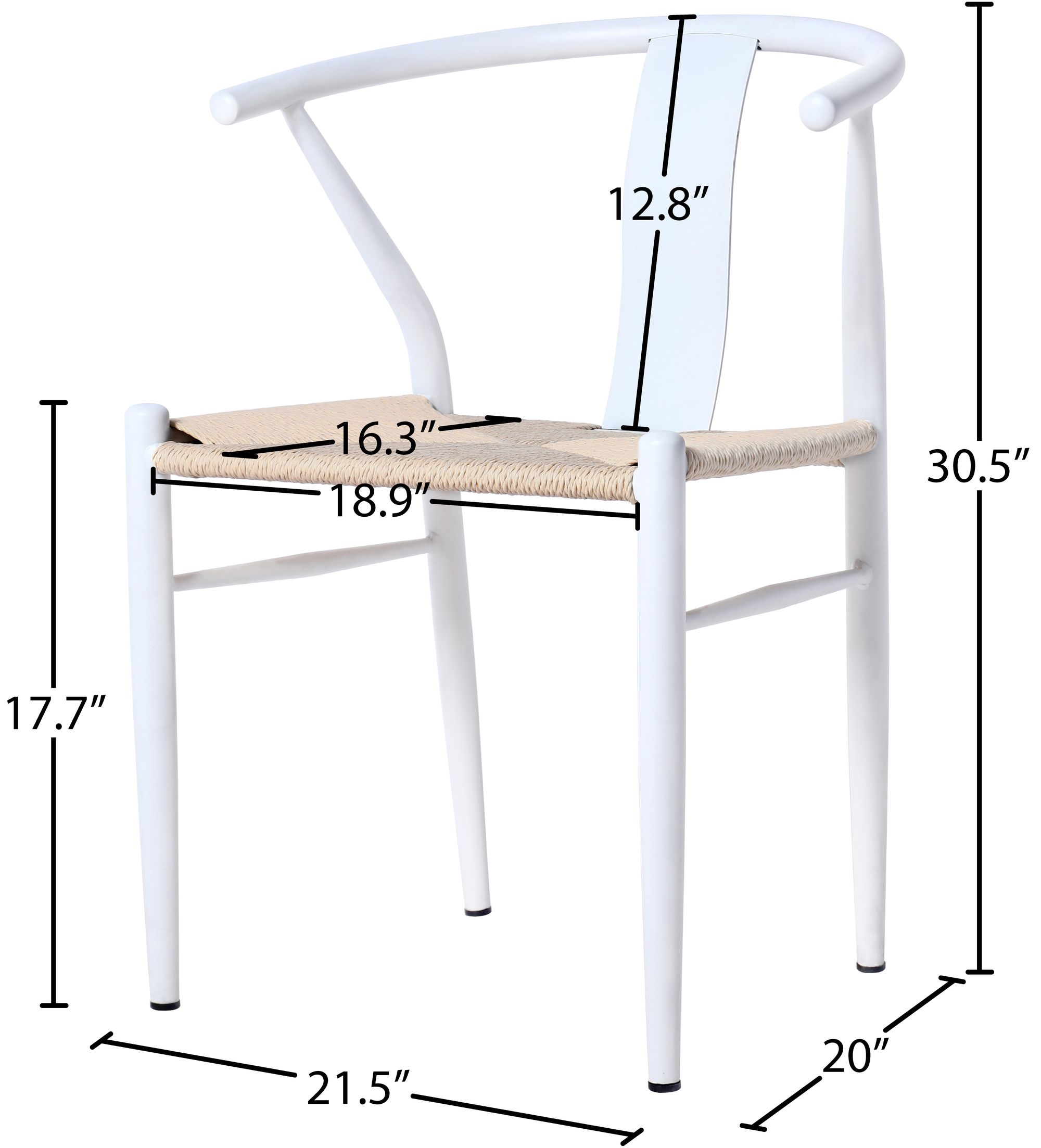 Beck Dining Chair with Metal Legs & Frame