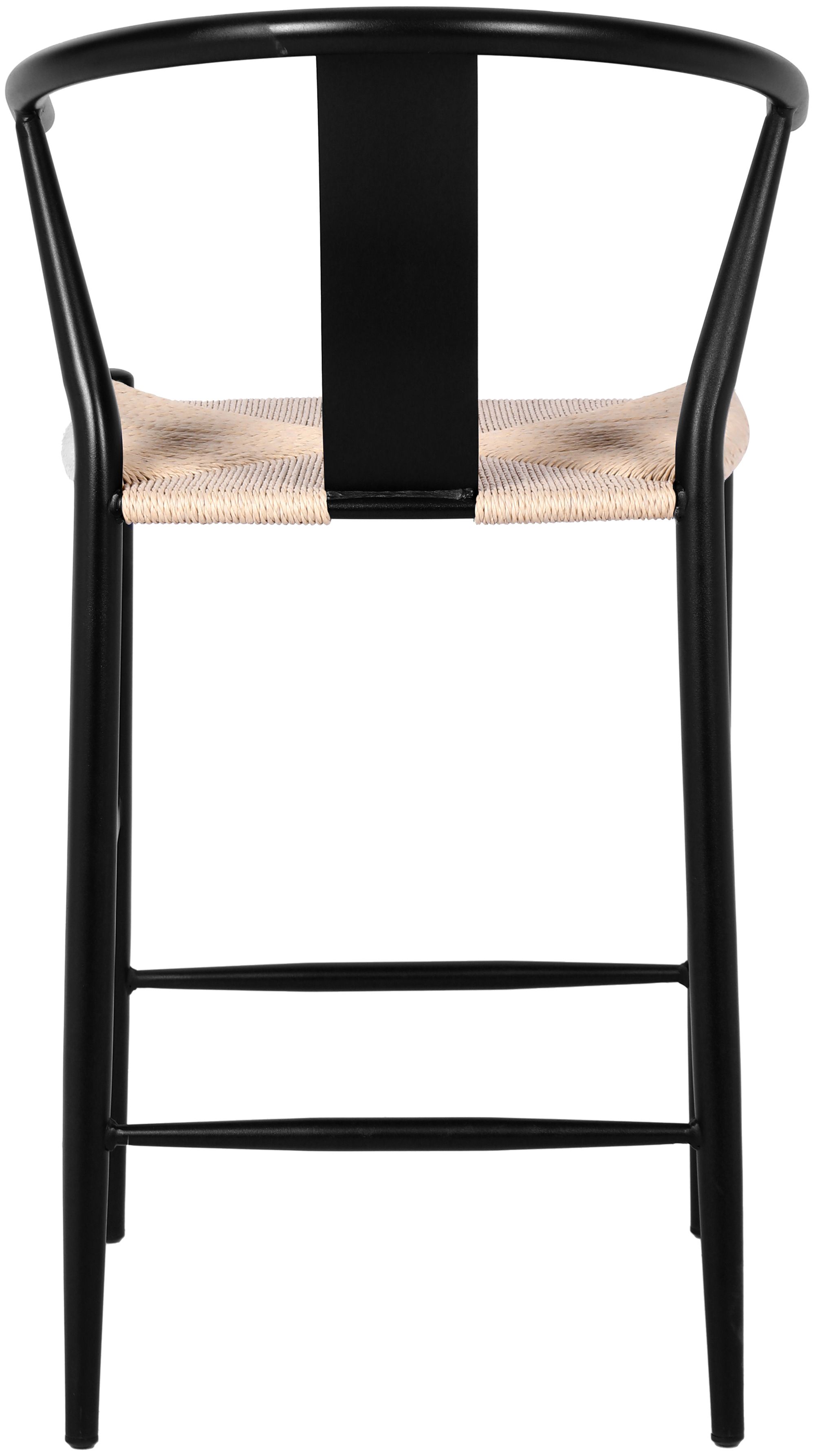 Beck Rope Stool with Matte Black Metal Legs
