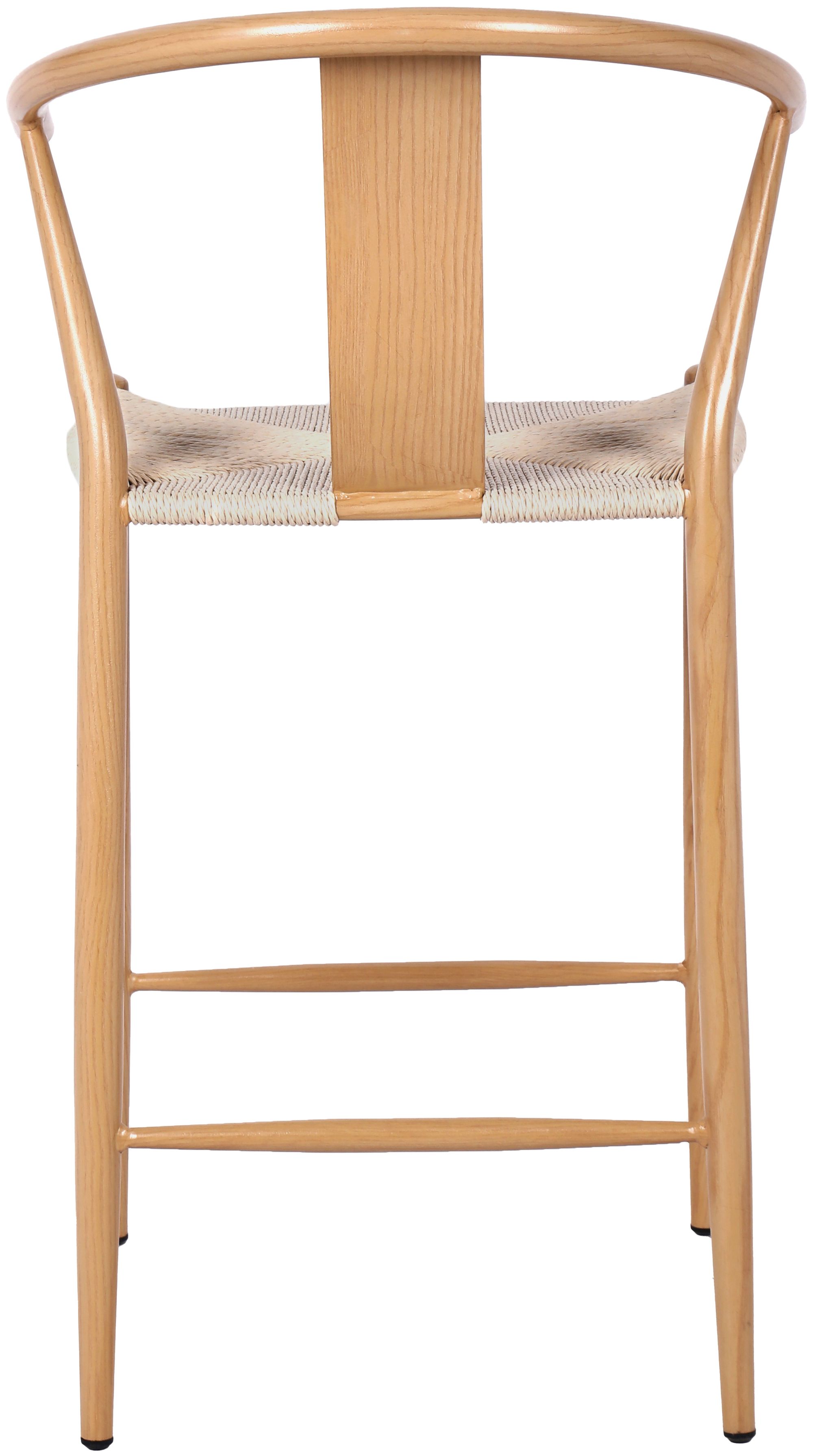 Beck Rope Stool with White Oak Look Metal Legs