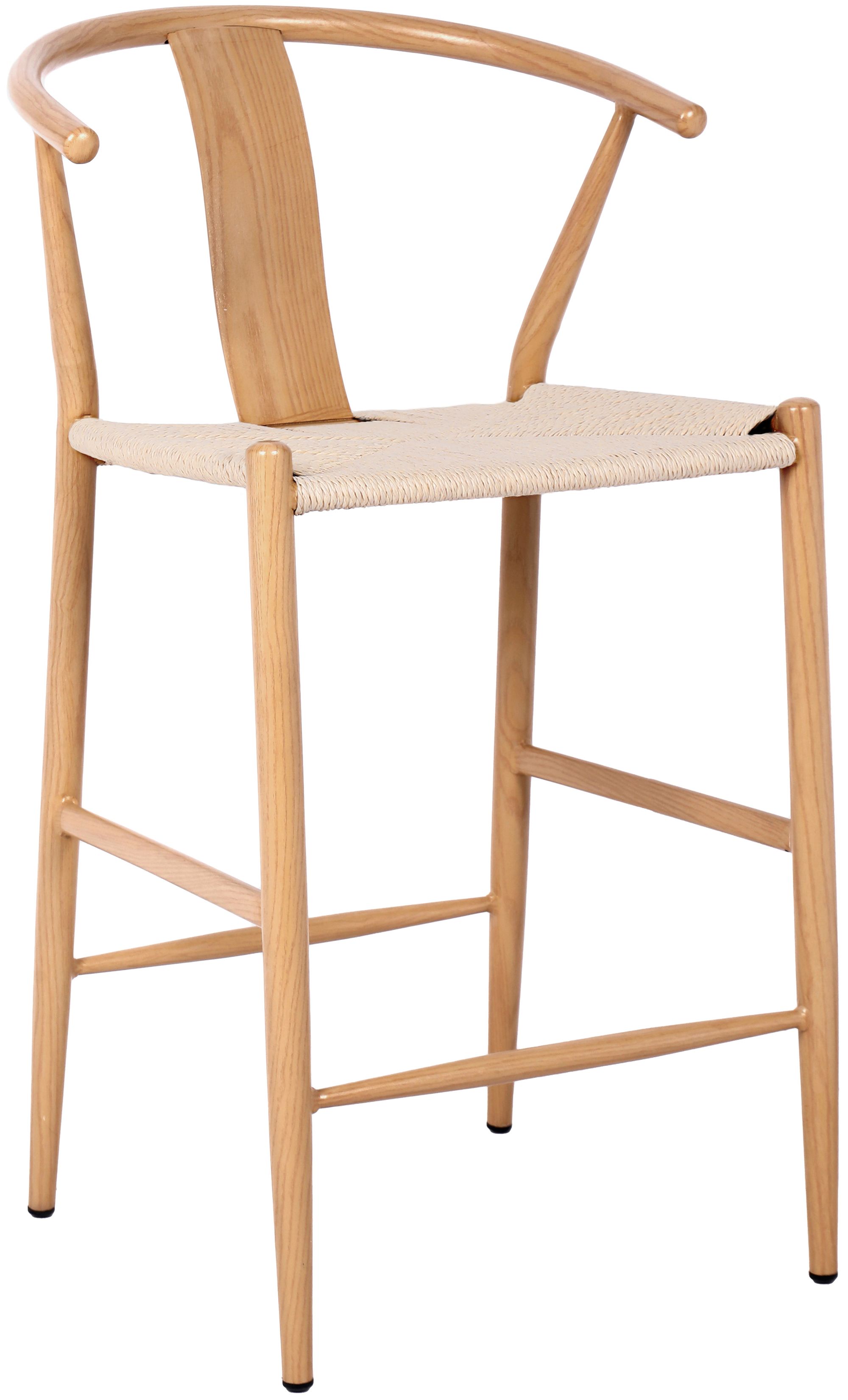 Beck Rope Stool with White Oak Look Metal Legs