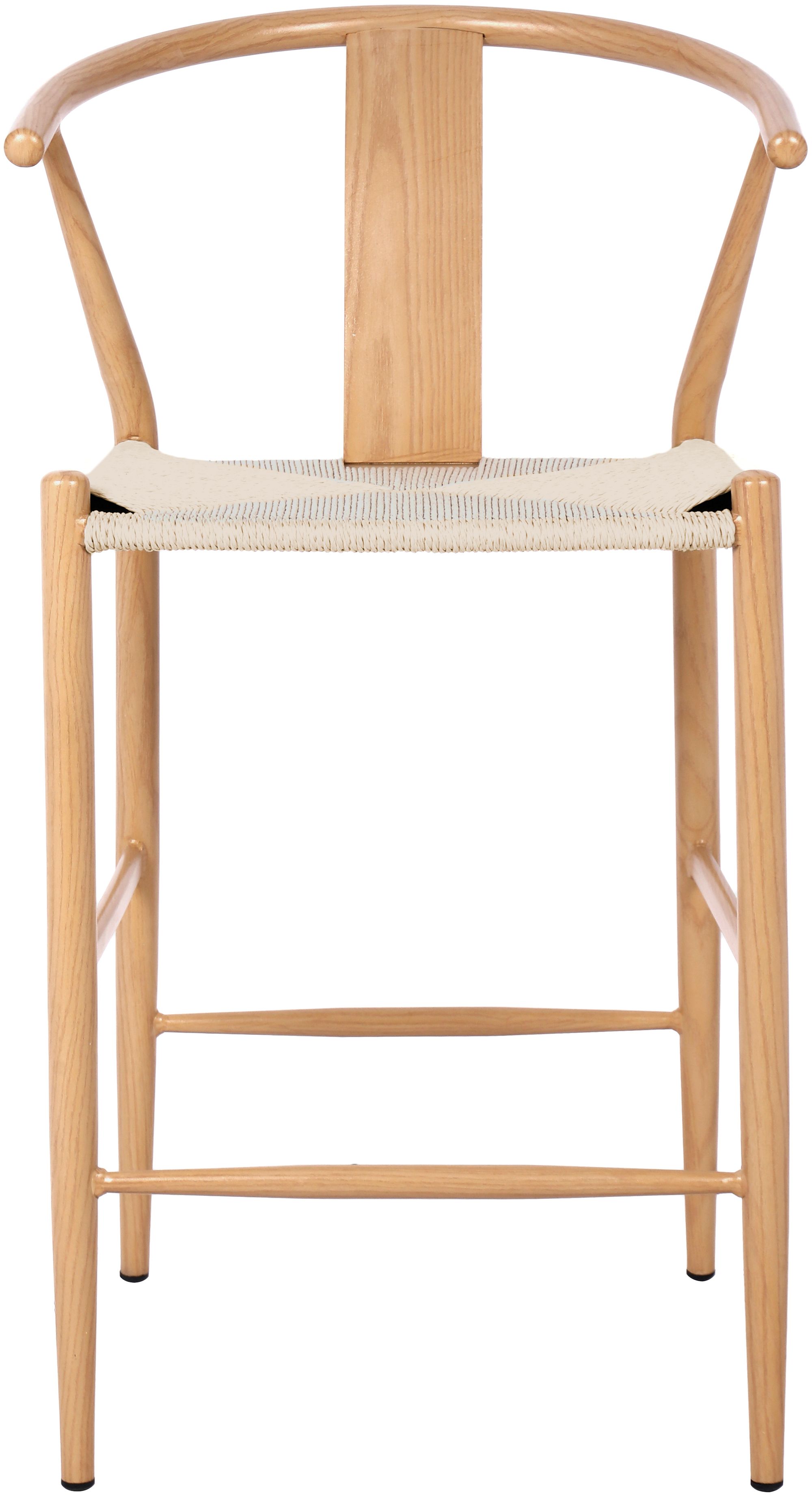 Beck Rope Stool with White Oak Look Metal Legs