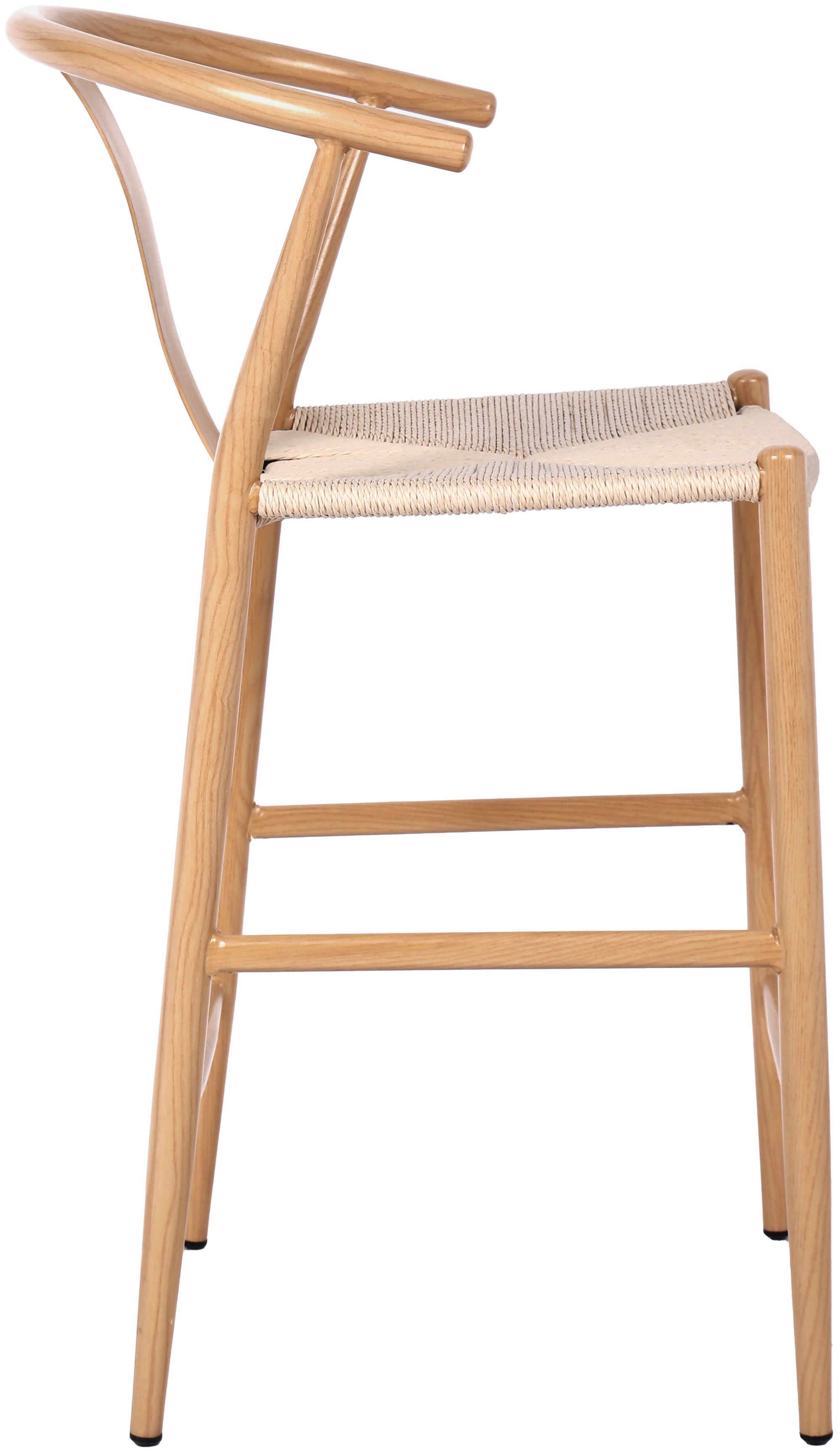 Beck Rope Stool with White Oak Look Metal Legs