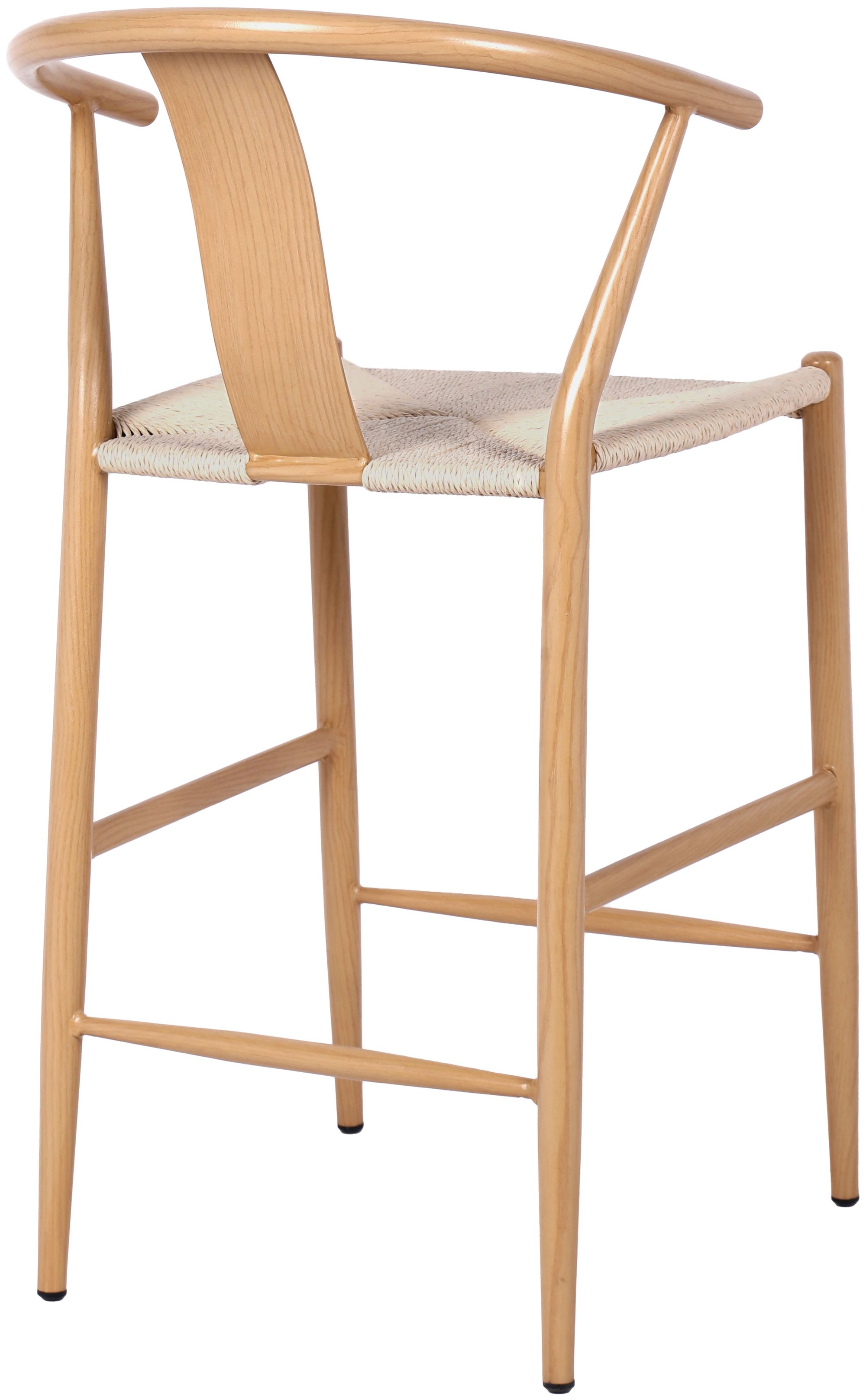Beck Rope Stool with White Oak Look Metal Legs