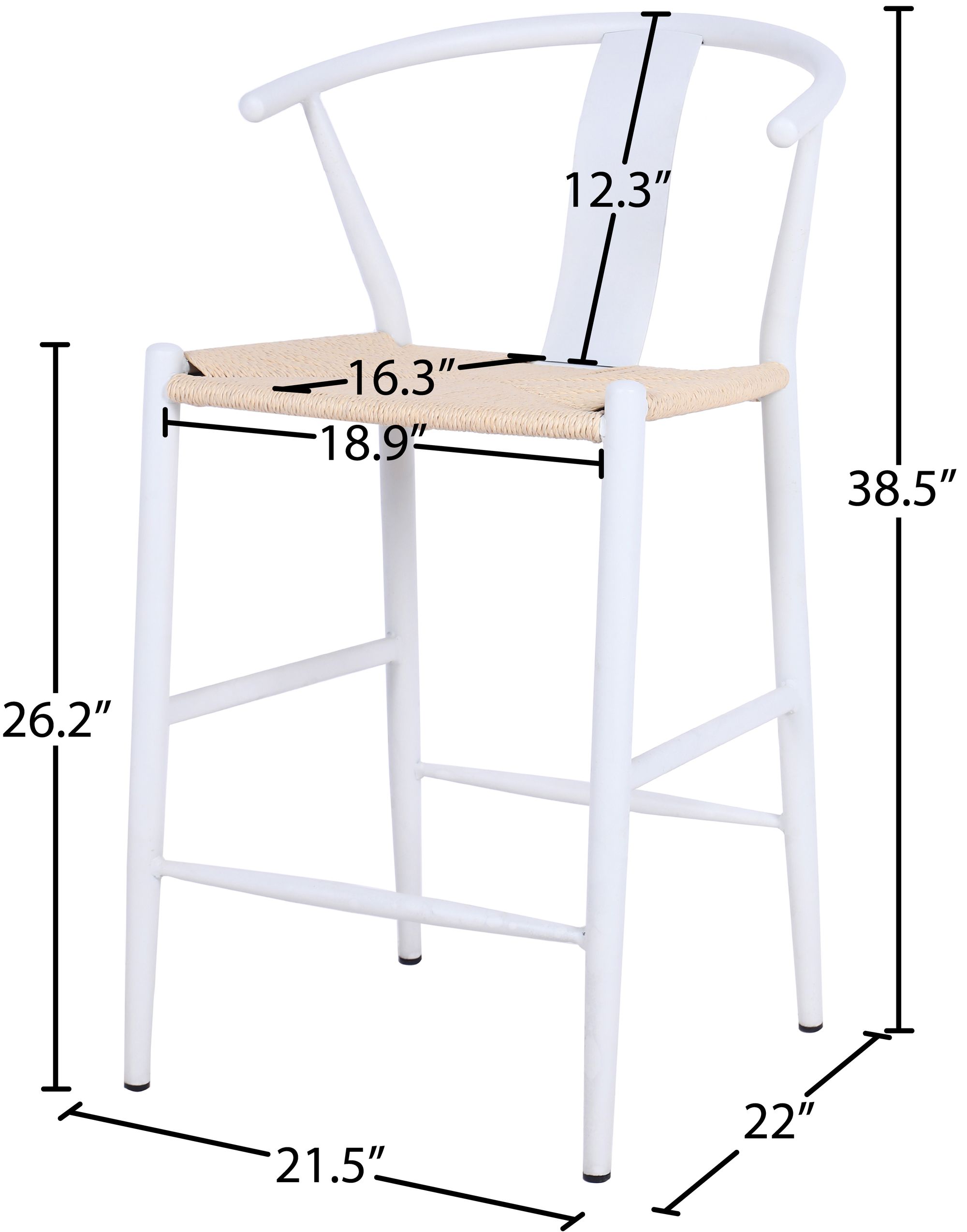 Beck Rope Stool with Metal Legs