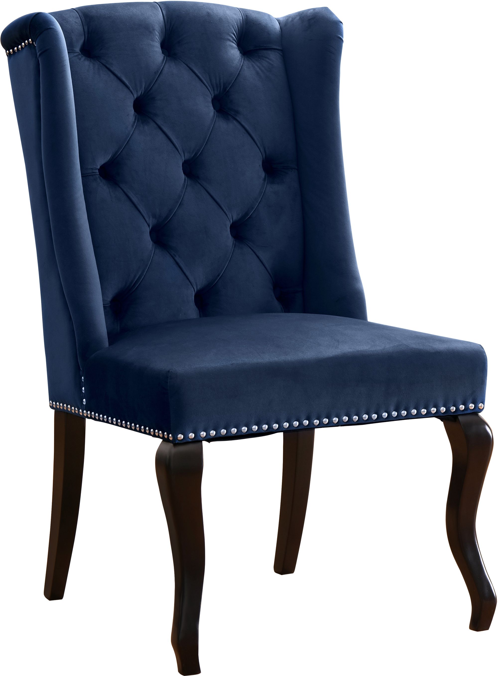Suri Velvet Dining Chair with Espresso Wood Legs