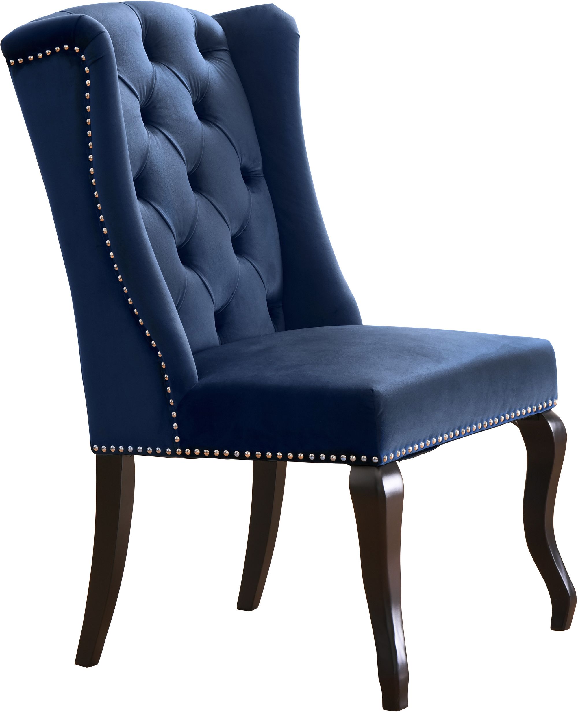 Suri Velvet Dining Chair with Espresso Wood Legs