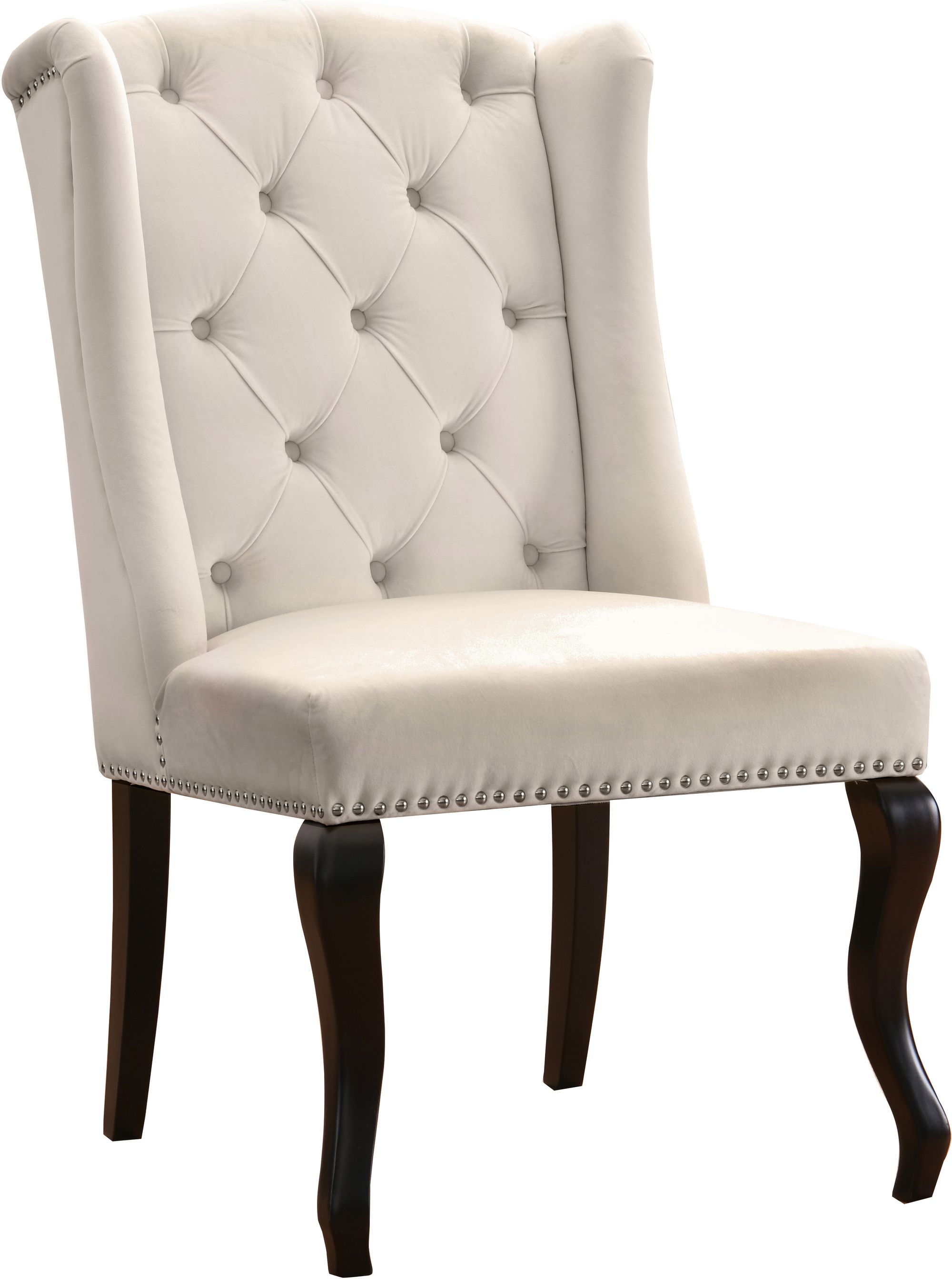 Suri Velvet Dining Chair with Espresso Wood Legs