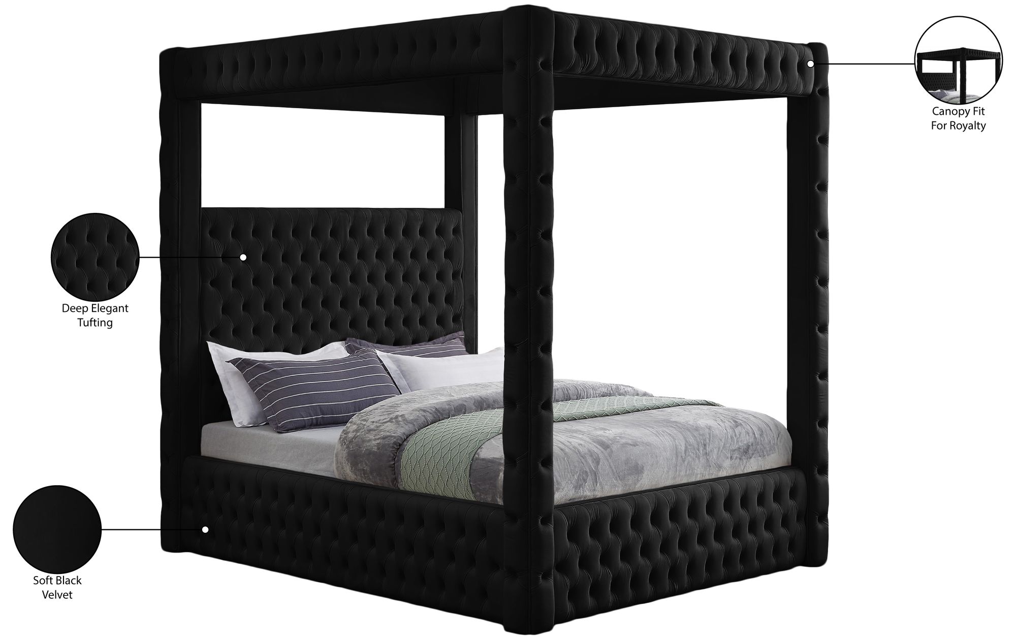 Royal Velvet King Size Canopy Bed