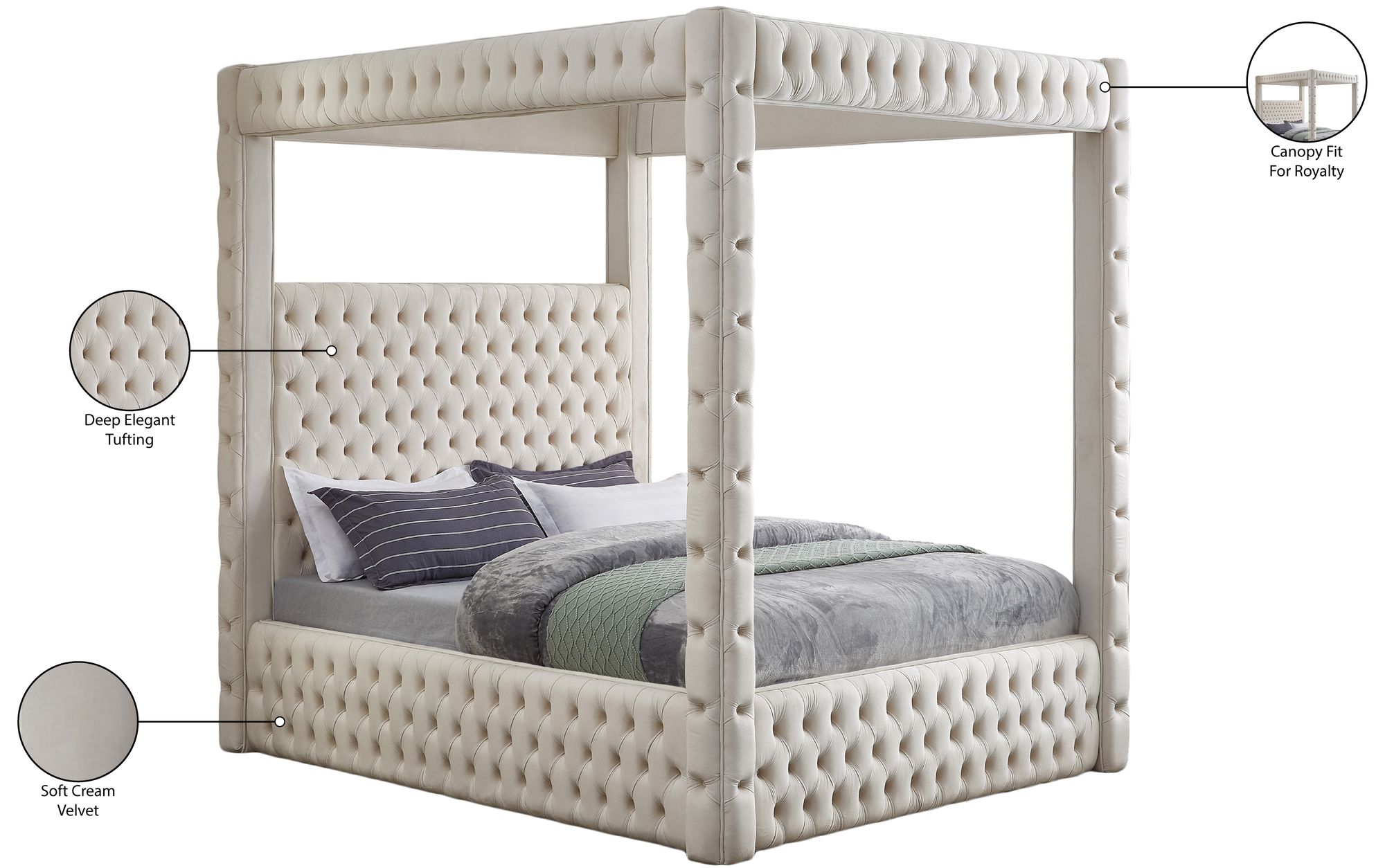 Royal Velvet Queen Size Canopy Bed