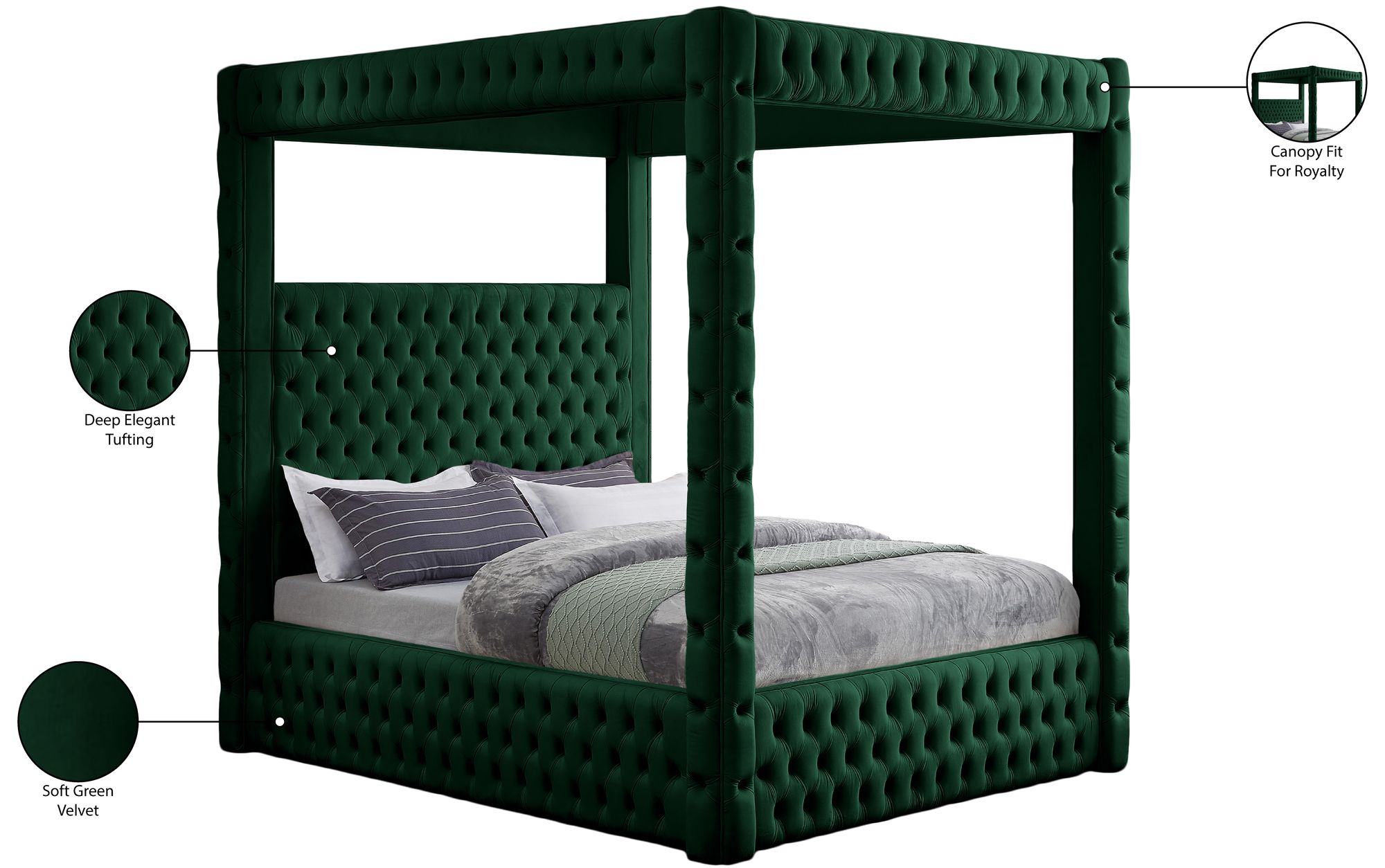 Royal Velvet Queen Size Canopy Bed