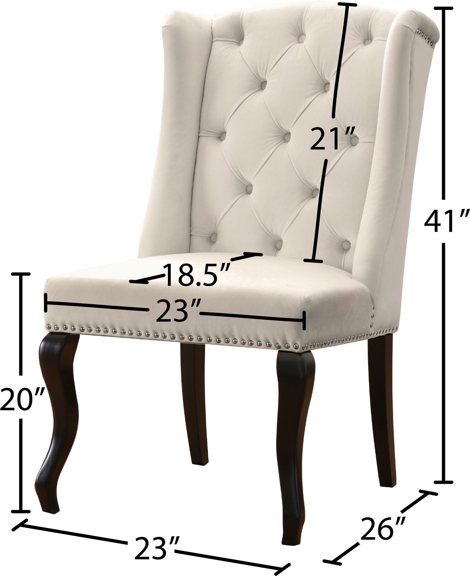 Suri Velvet Dining Chair with Espresso Wood Legs