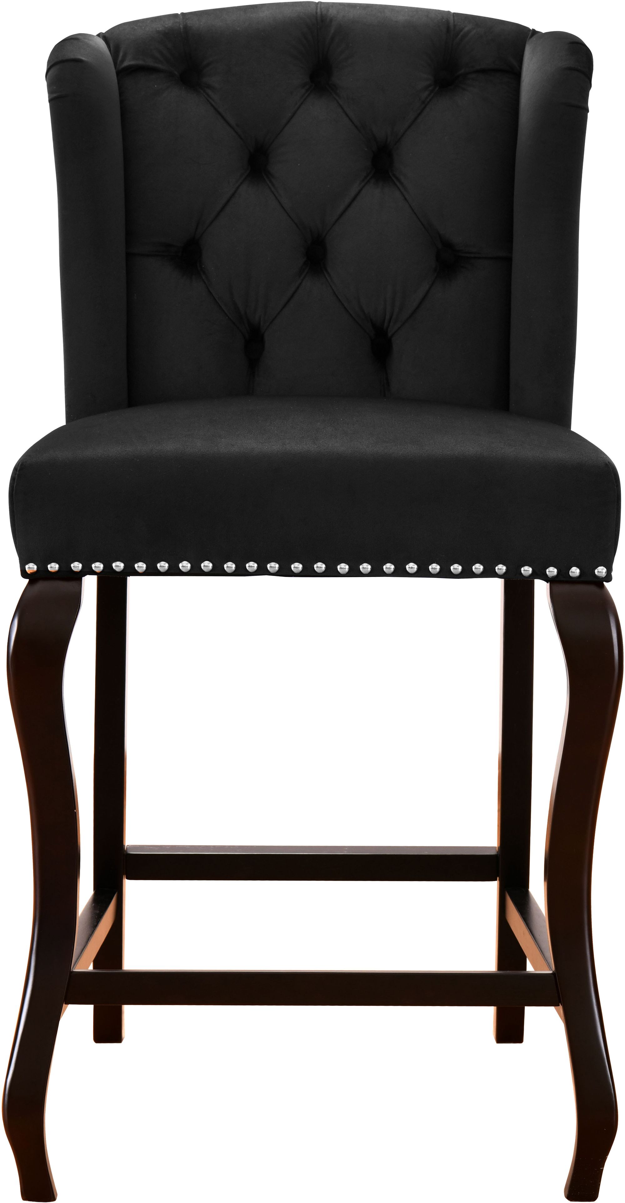 Suri Velvet Counter Stool with Espresso Wood Legs