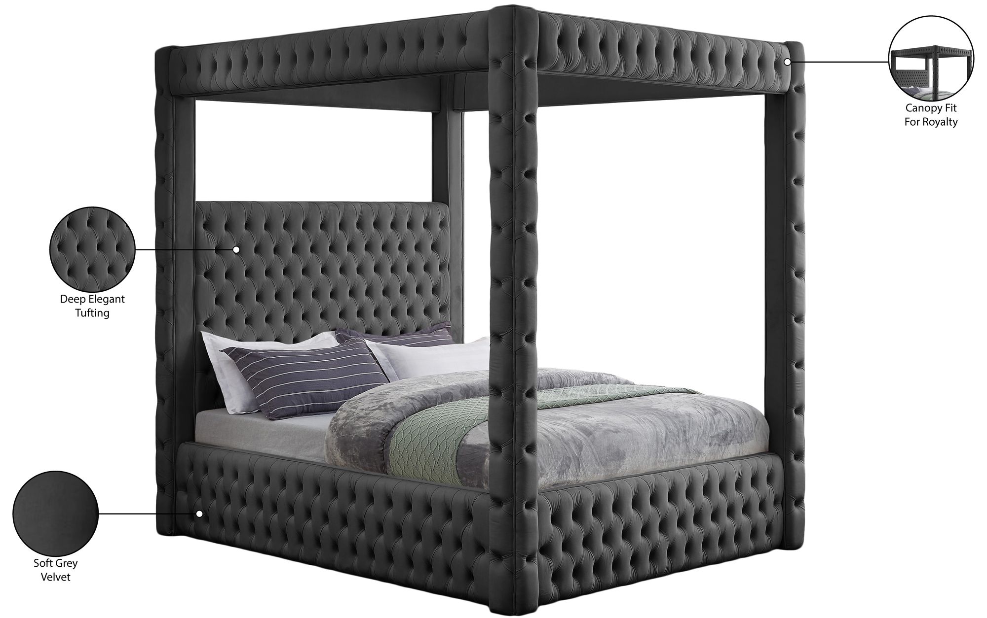 Royal Velvet Queen Size Canopy Bed