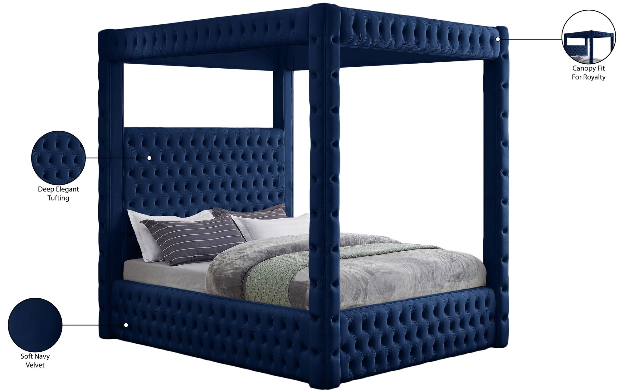 Royal Velvet Queen Size Canopy Bed