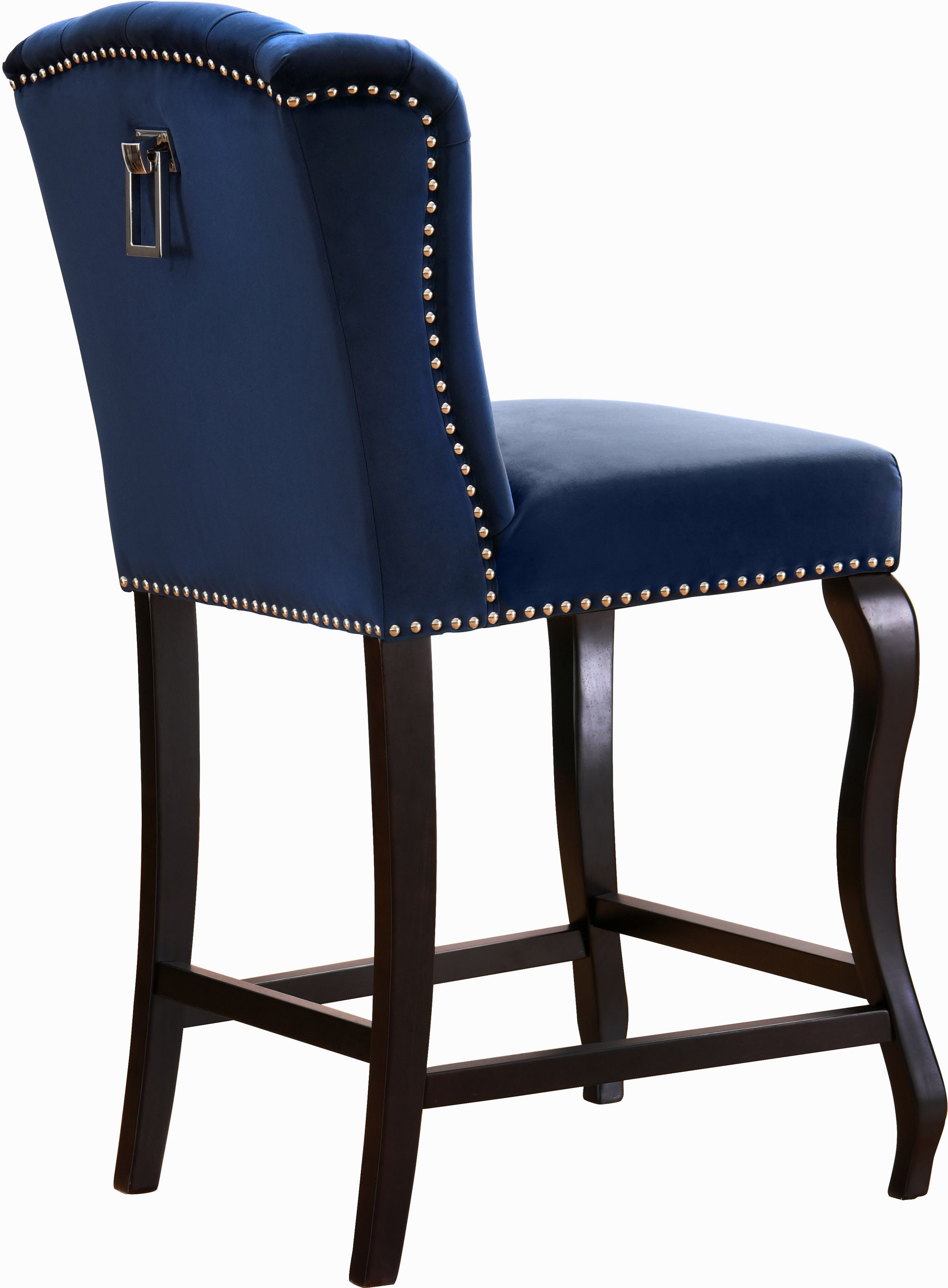 Suri Velvet Counter Stool with Espresso Wood Legs