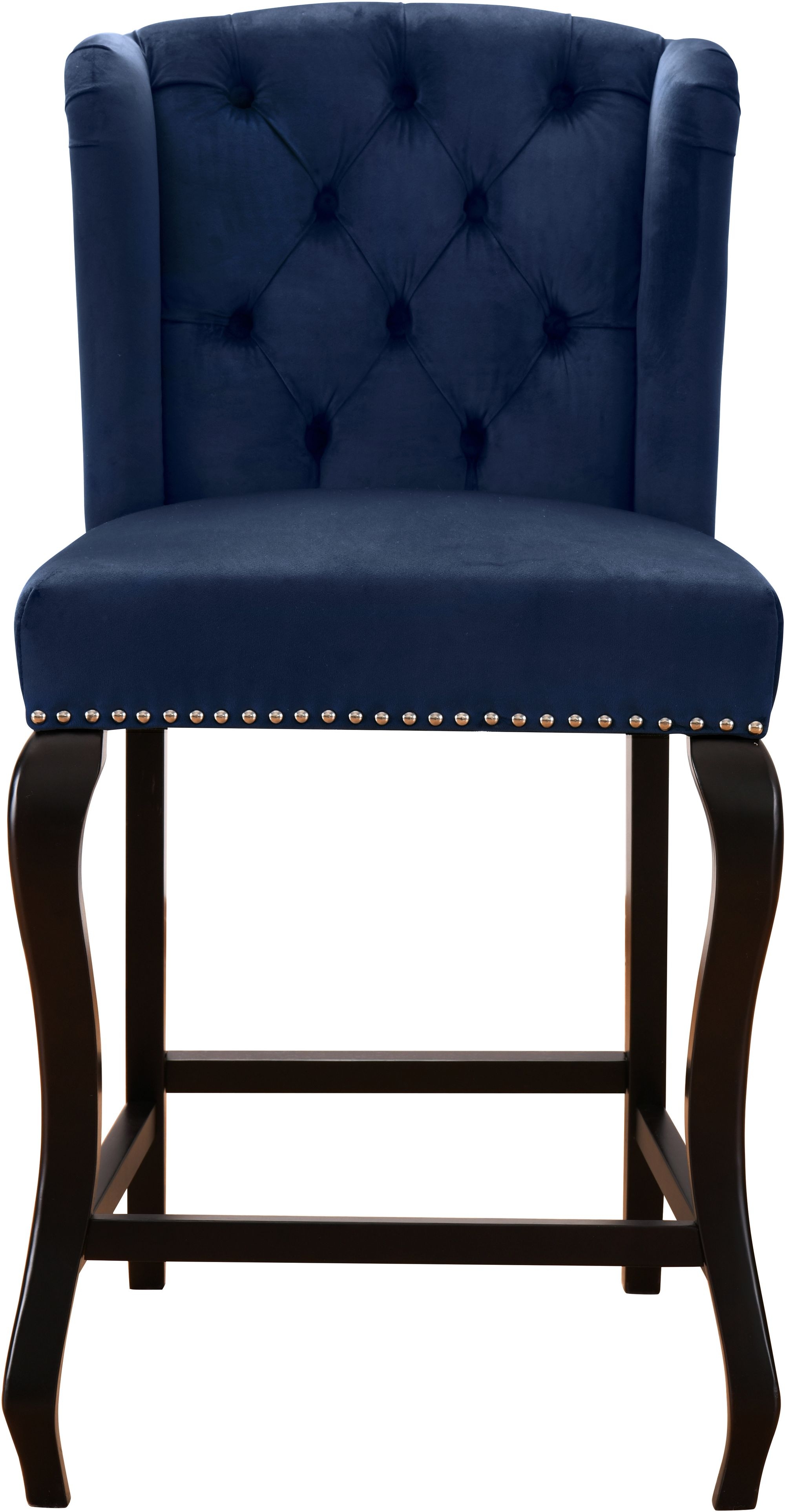 Suri Velvet Counter Stool with Espresso Wood Legs