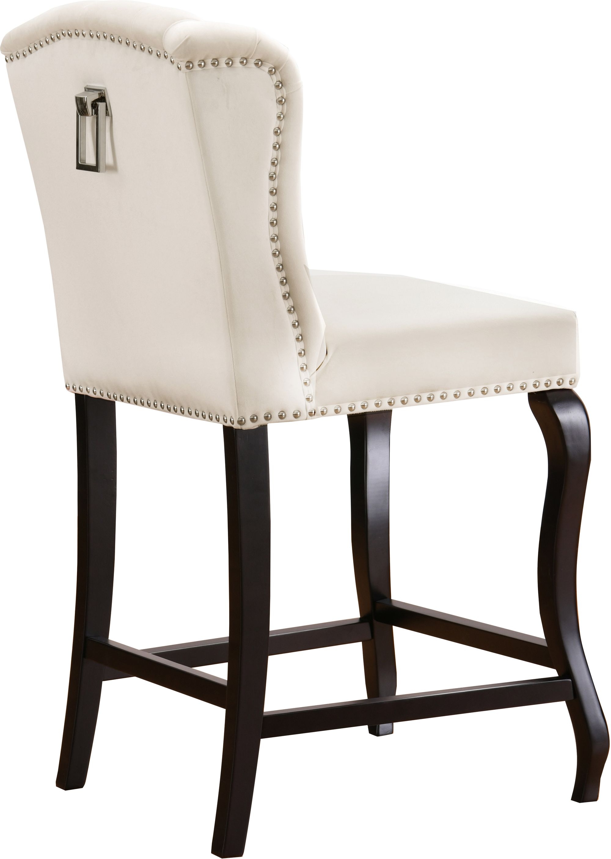 Suri Velvet Counter Stool with Espresso Wood Legs
