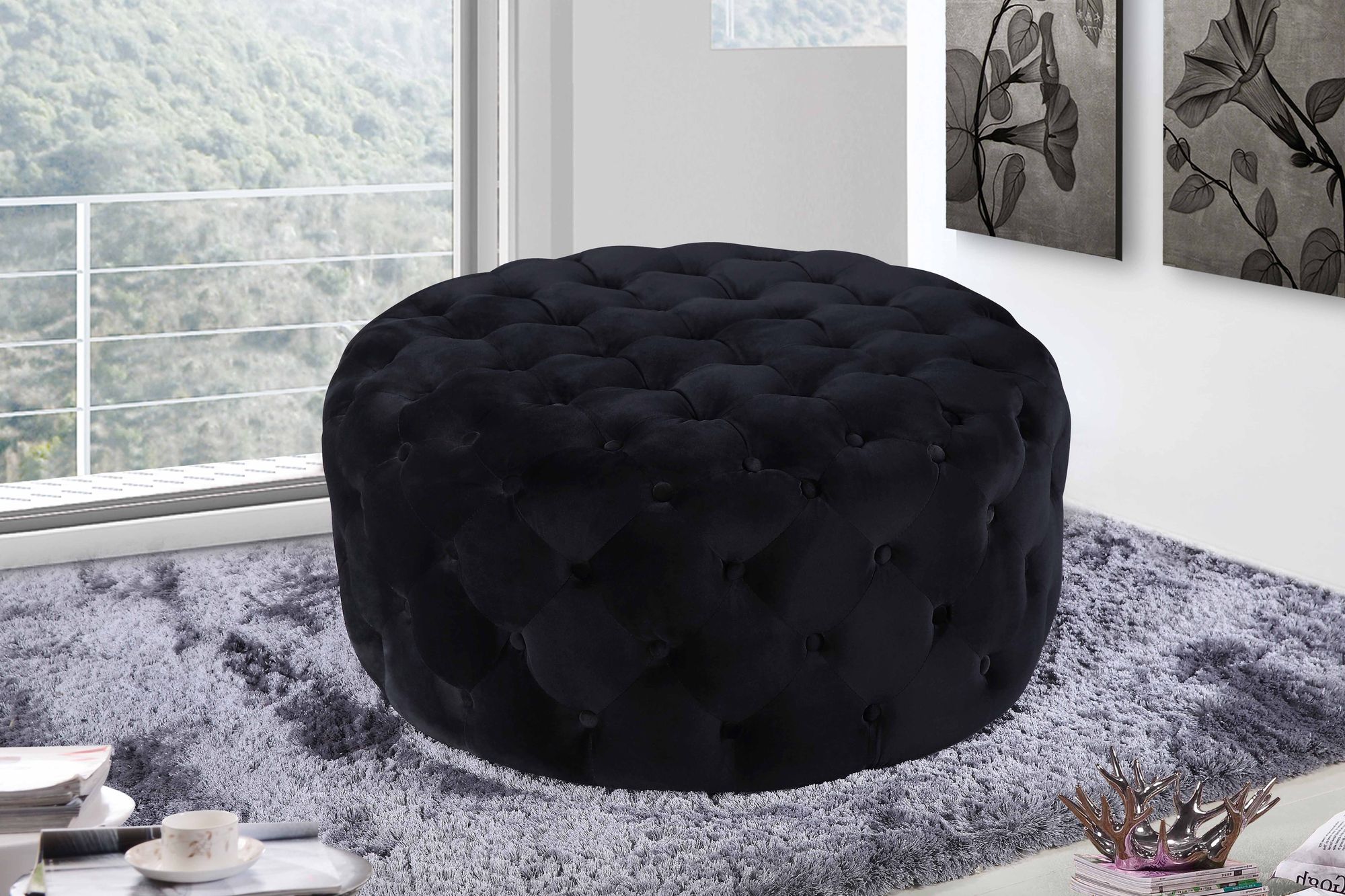 Addison Velvet Ottoman/Bench