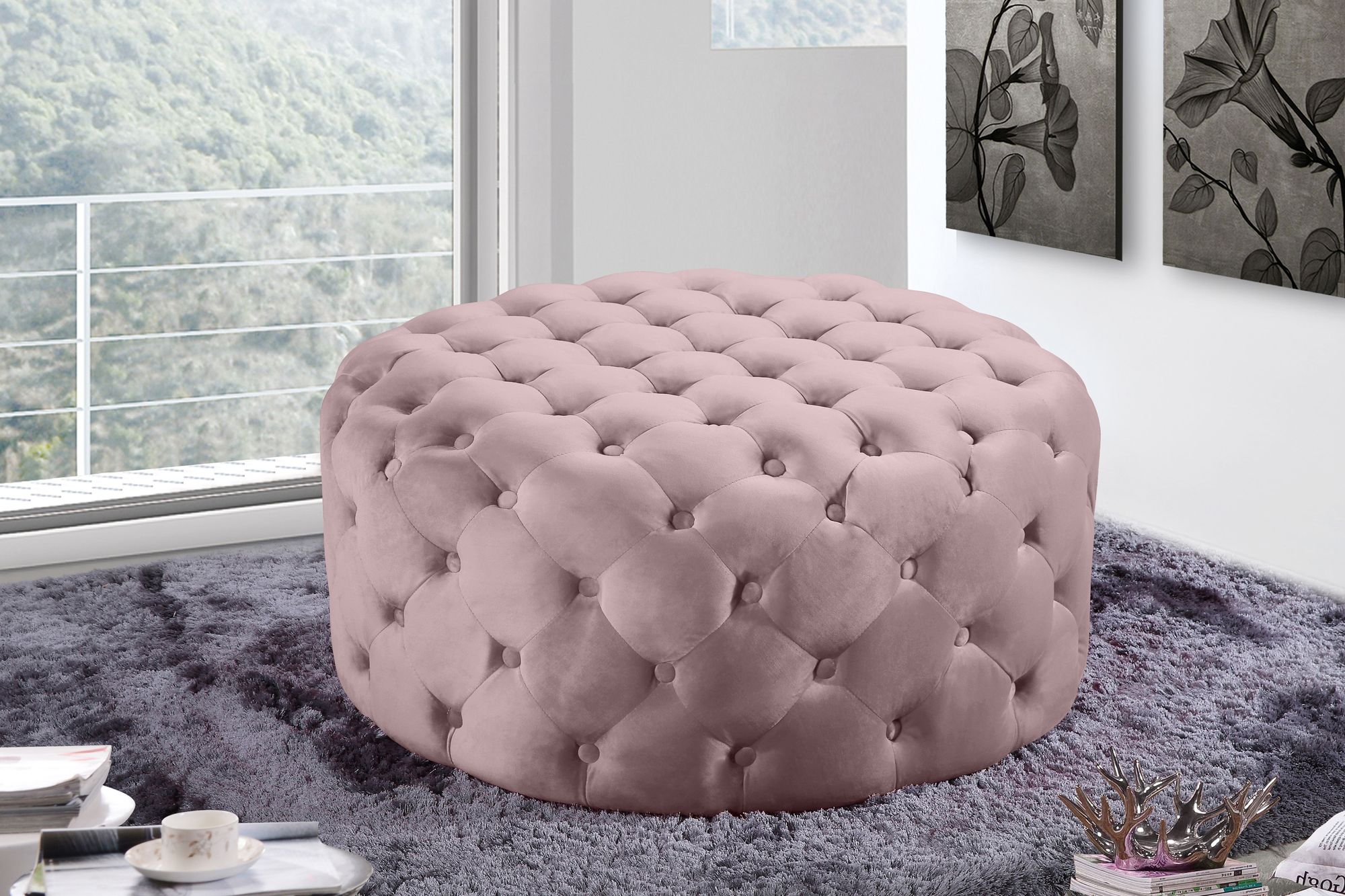 Addison Velvet Ottoman/Bench
