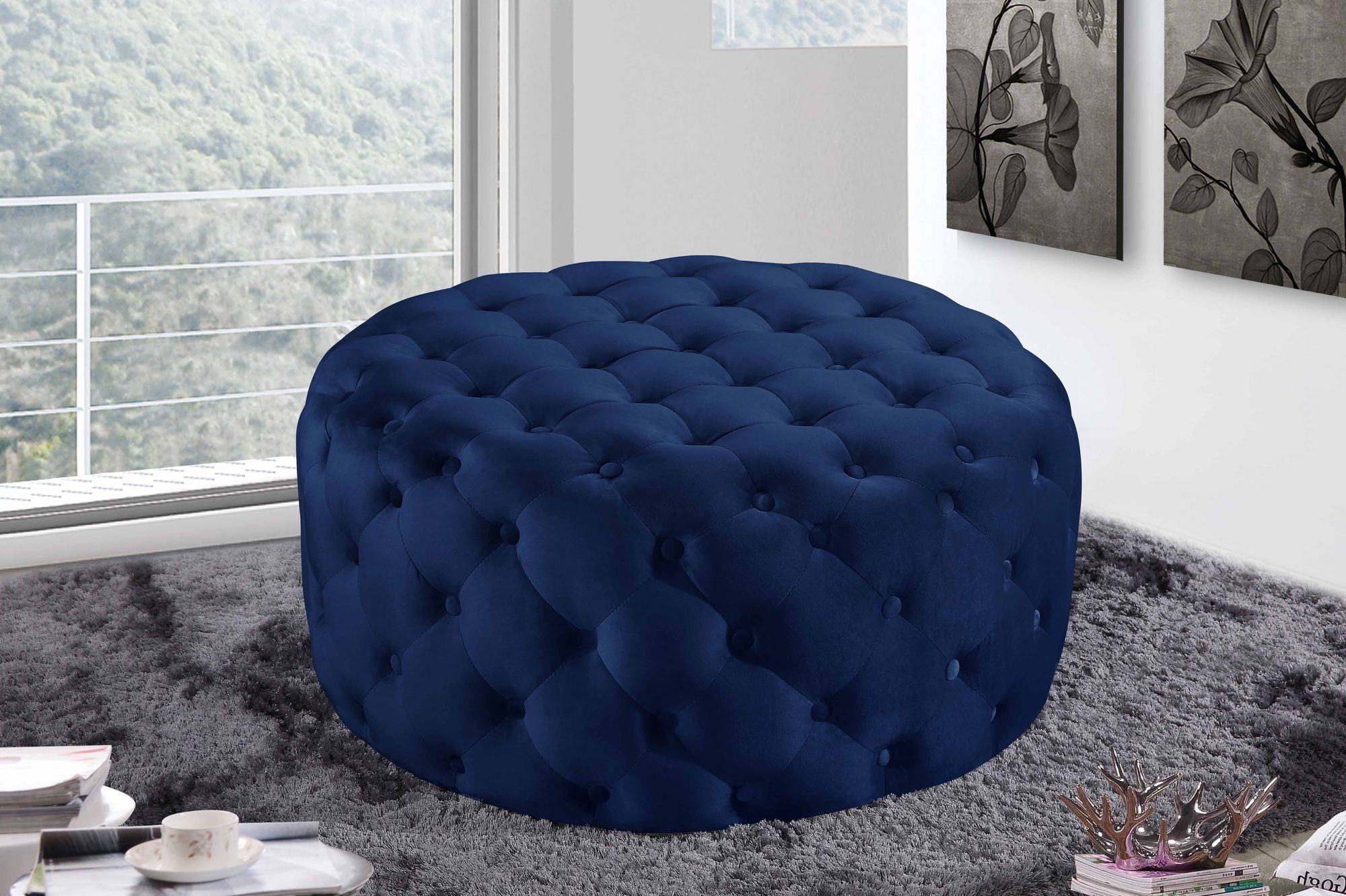 Addison Velvet Ottoman/Bench