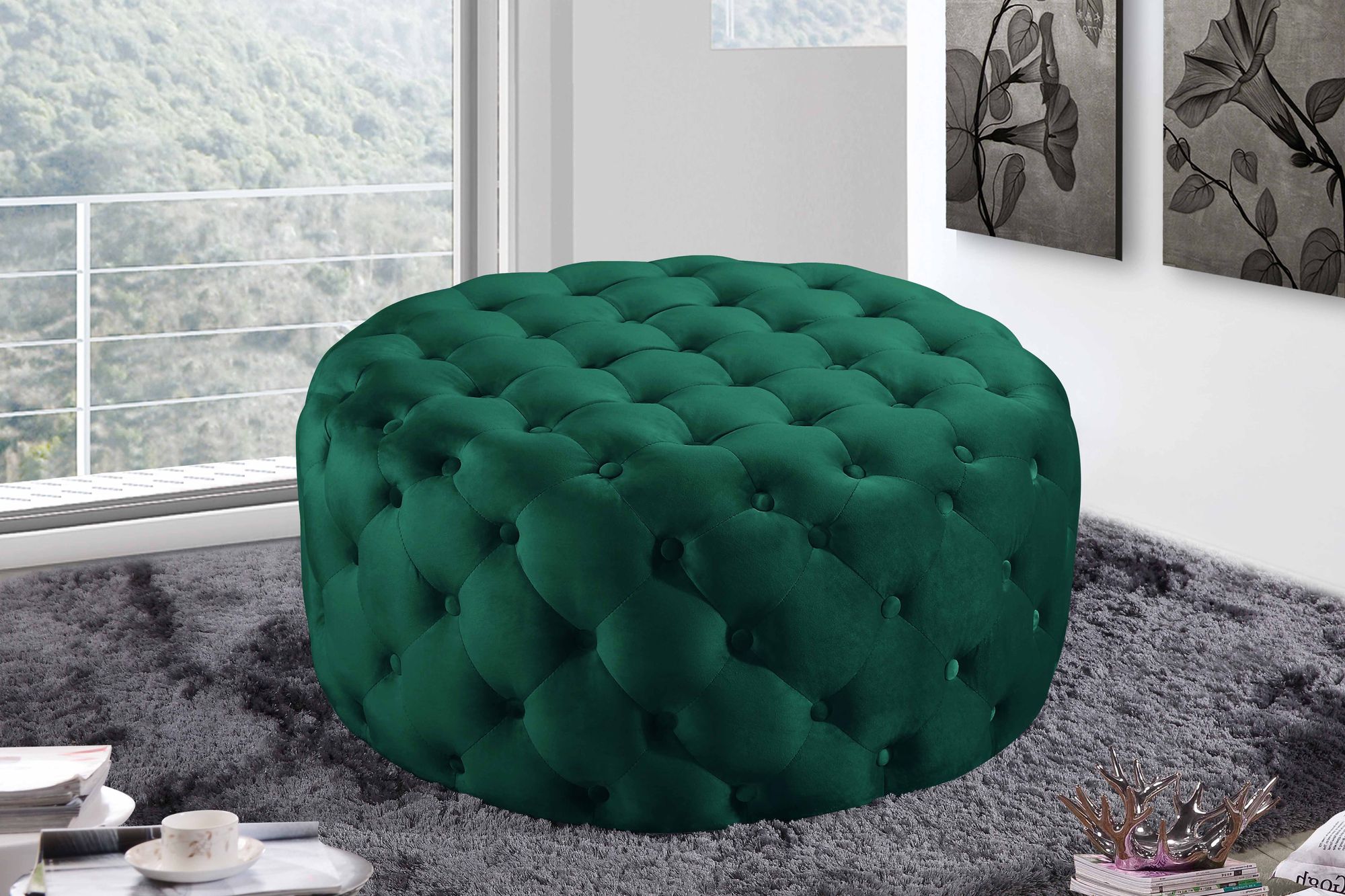 Addison Velvet Ottoman/Bench