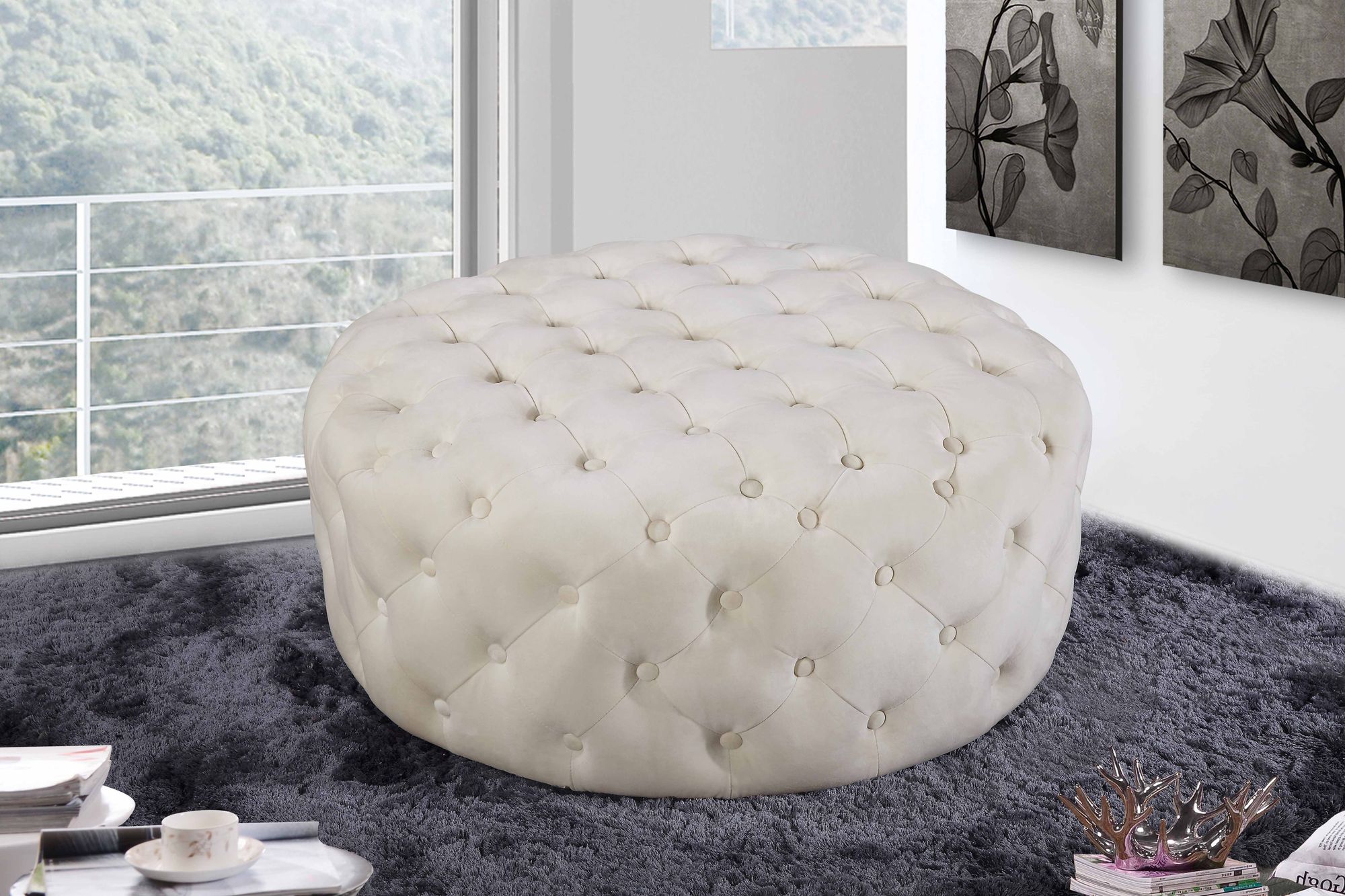 Addison Velvet Ottoman/Bench